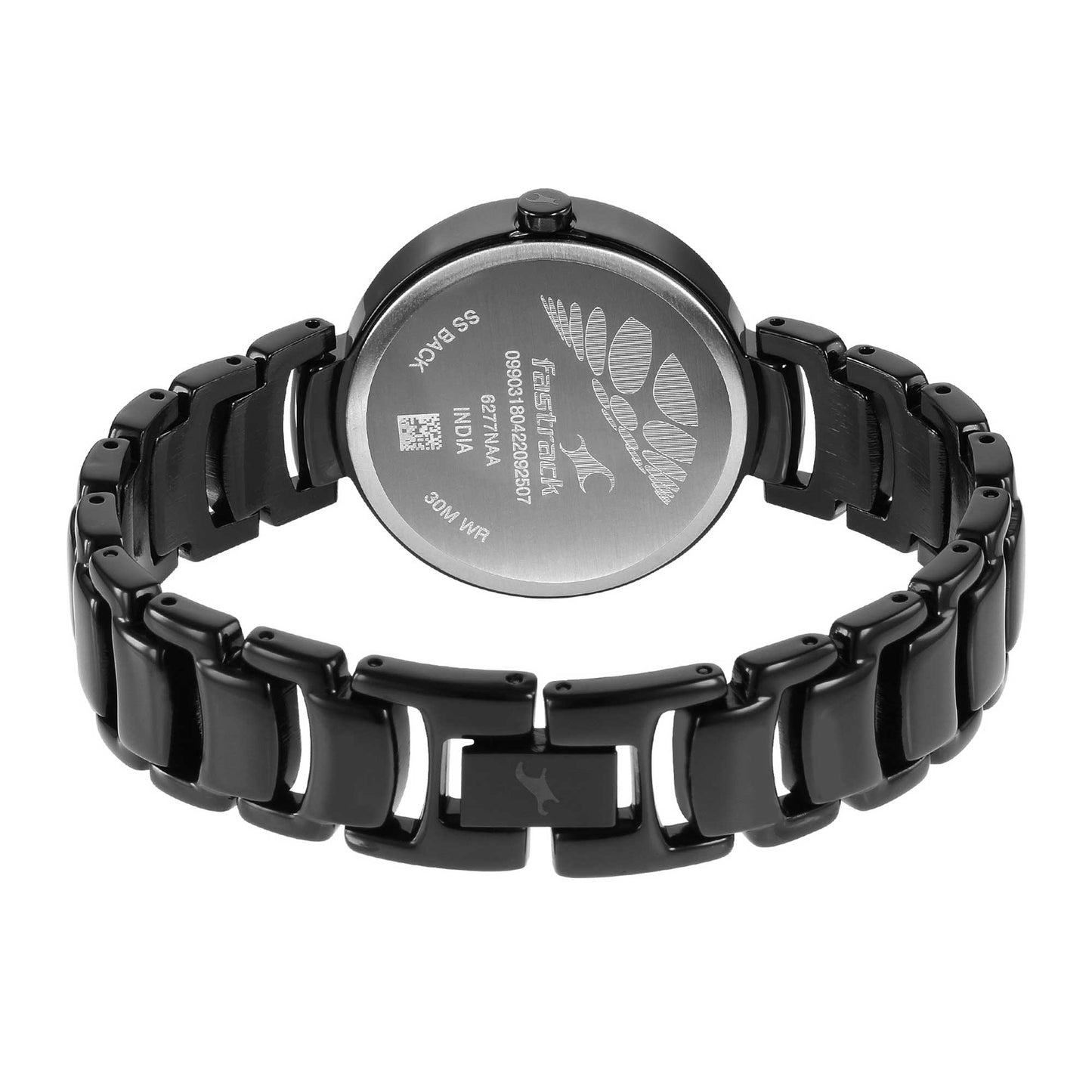 Fastrack Uptown Retreat Quartz Analog Black Dial Metal Strap Watch for Girls