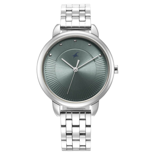 Fastrack Stunners Quartz Analog Blue Dial Metal Strap Watch for Girls