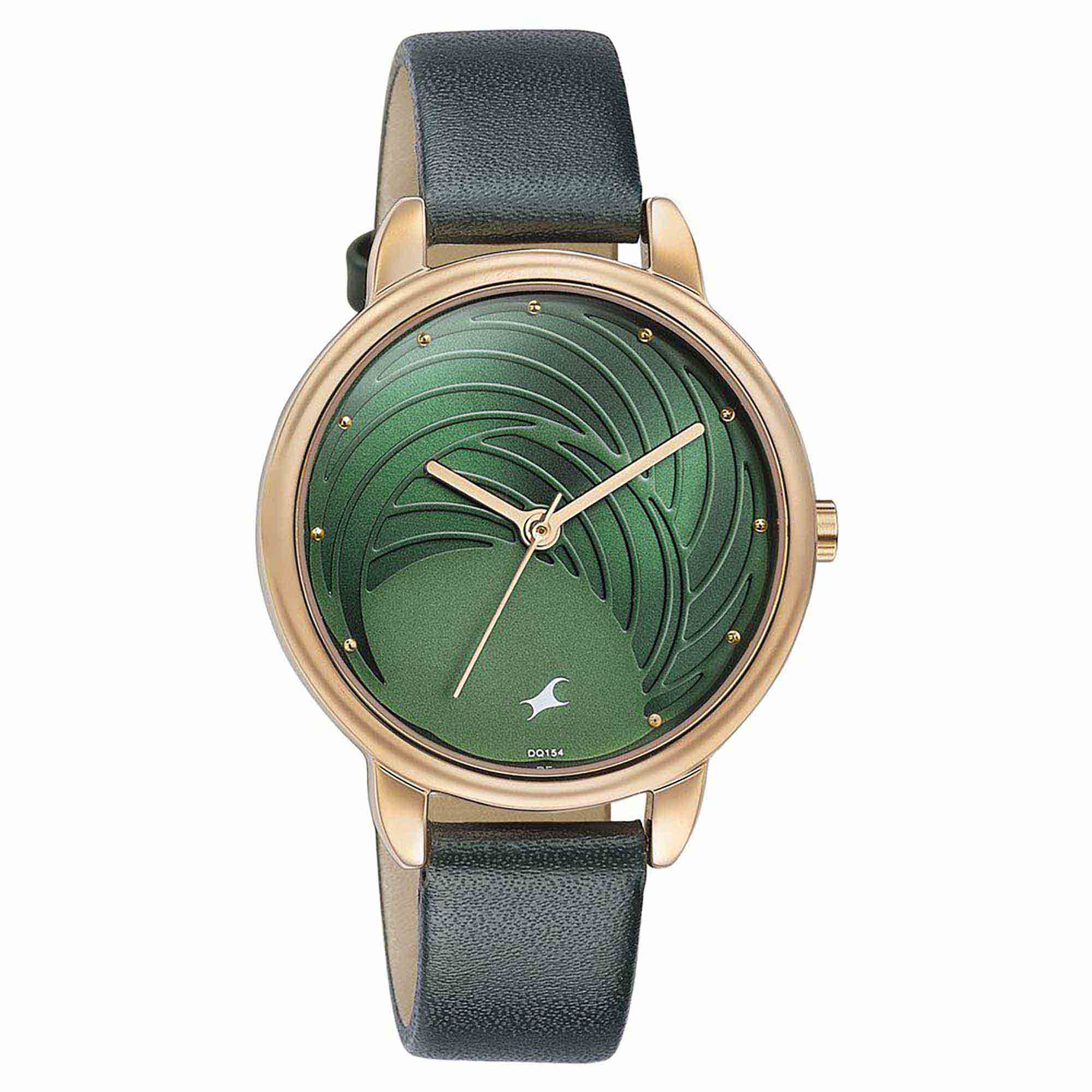 Fastrack Stunners Quartz Multifunction Green Dial Leather Strap Watch for Girls