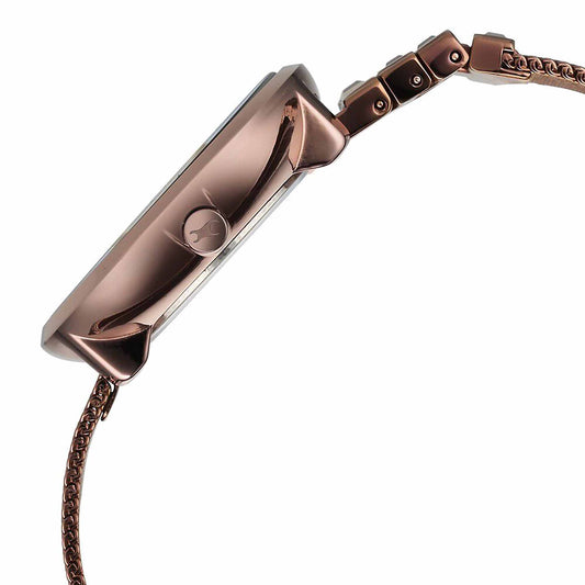 Fastrack Fleek Quartz Analog Brown Dial Stainless Steel Strap Watch for Girls
