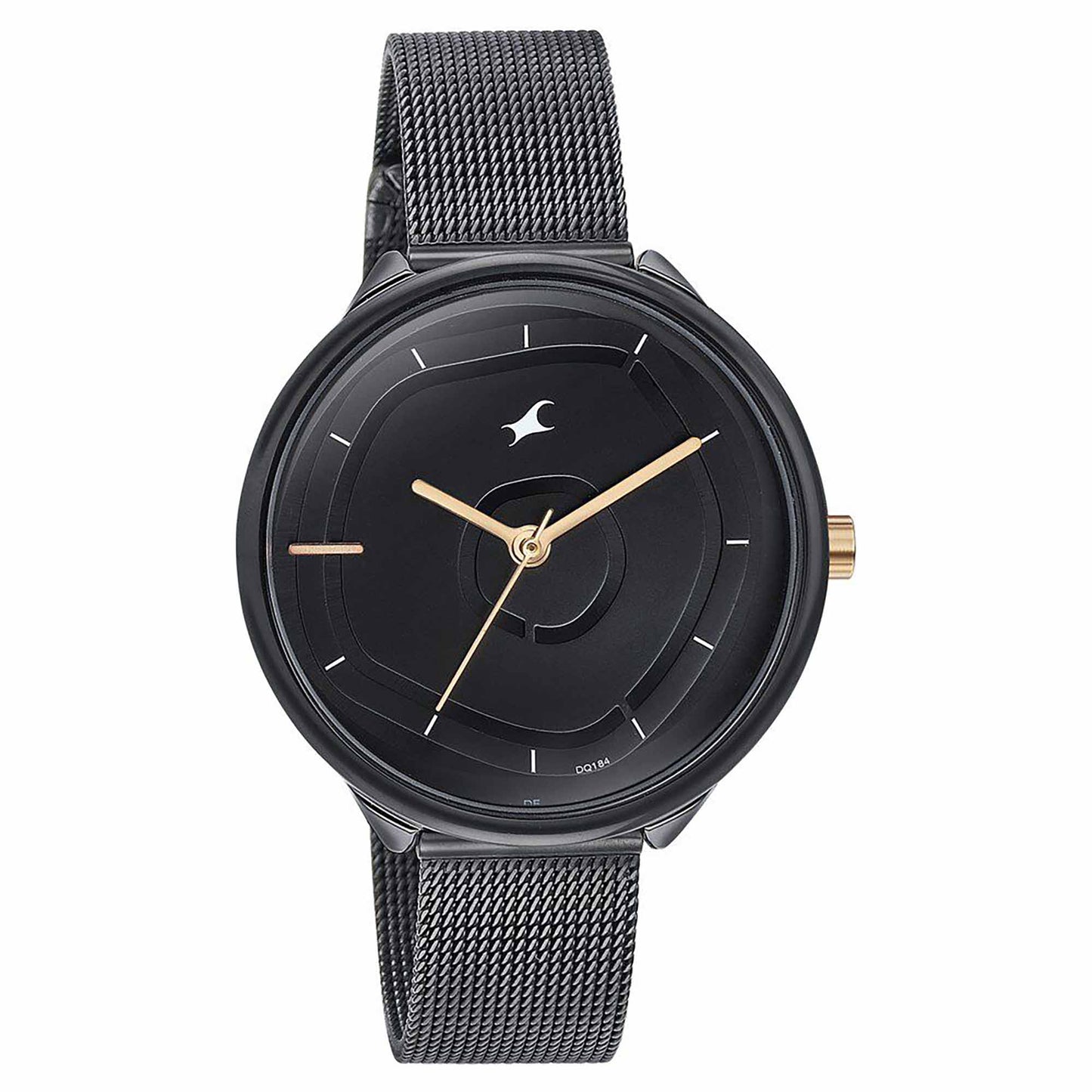Fastrack Stunners Quartz Analog Black Dial Stainless Steel Strap Watch for Girls