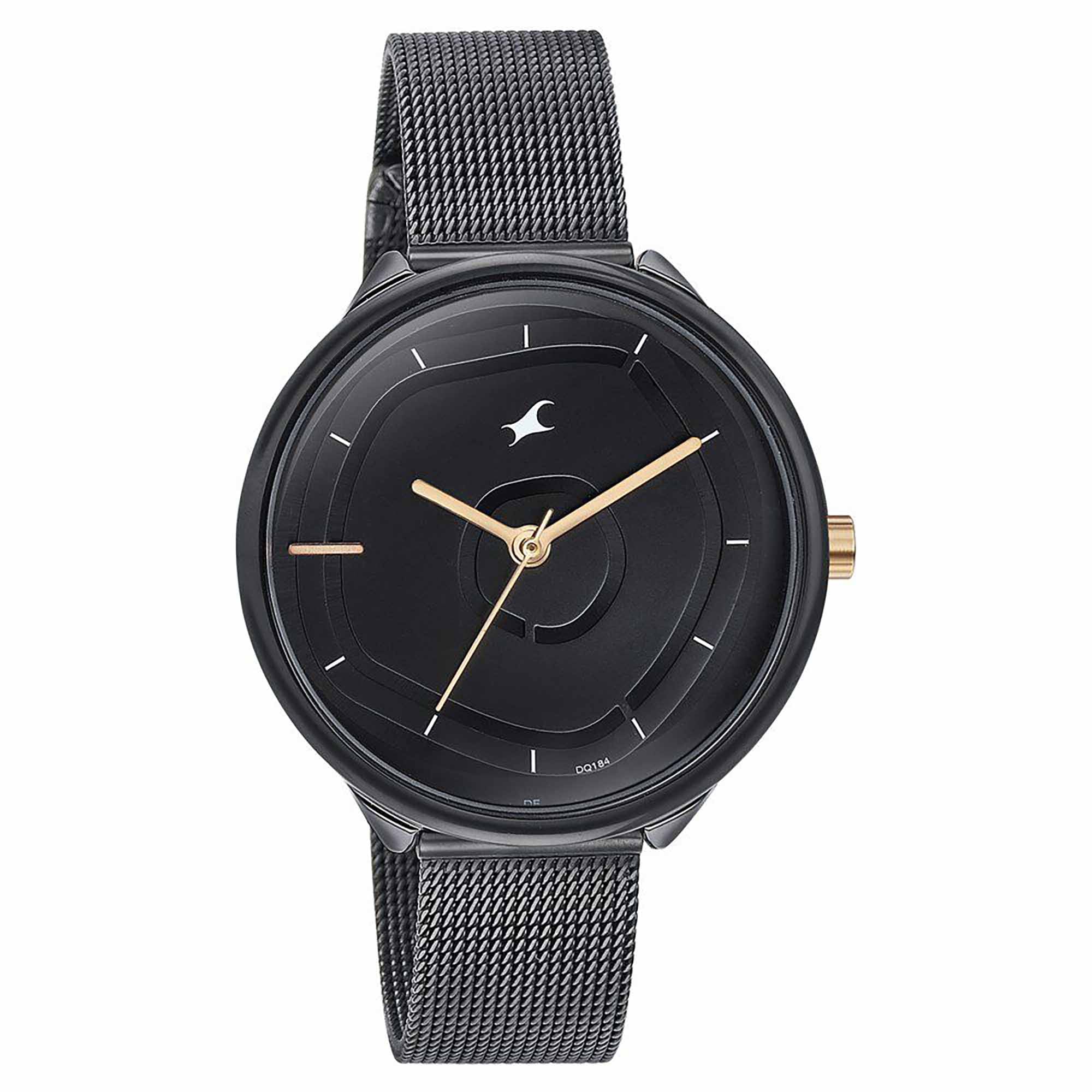 Fastrack Stunners Quartz Analog Black Dial Stainless Steel Strap Watch for Girls