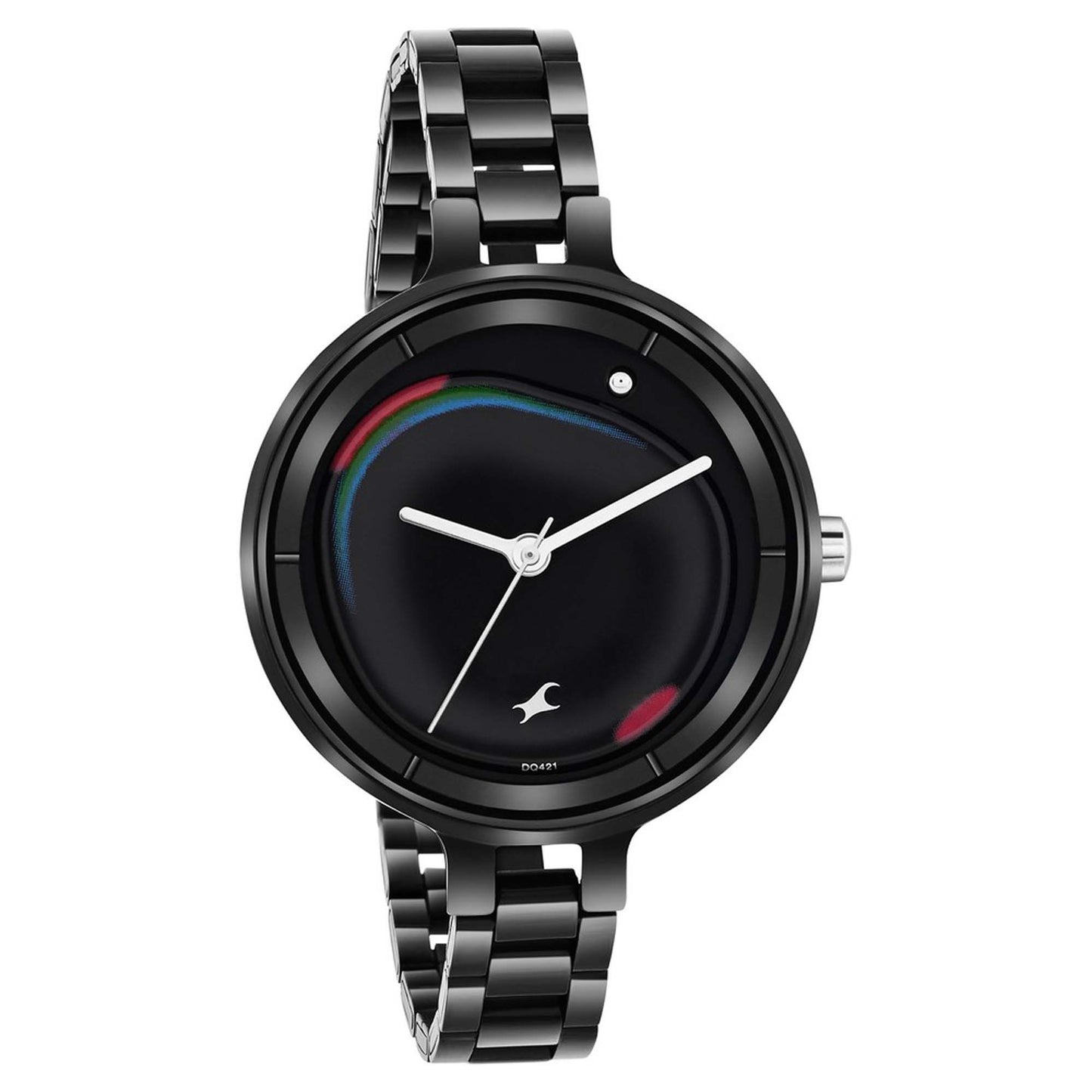 Fastrack Black Dial Metal Strap Analog Watch for Women