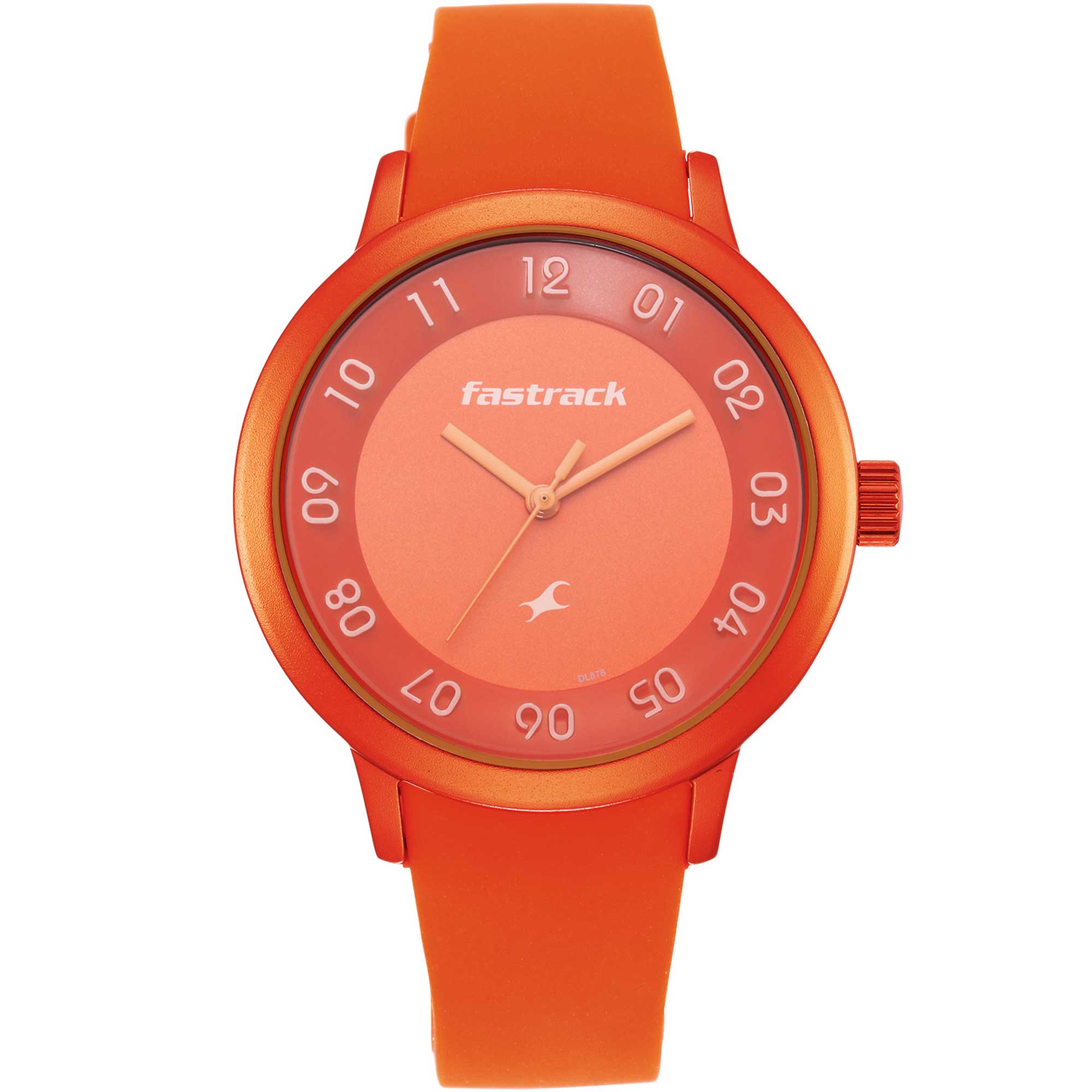 Fastrack Pop Orange Dial Silicone Strap Analog Watch for Women