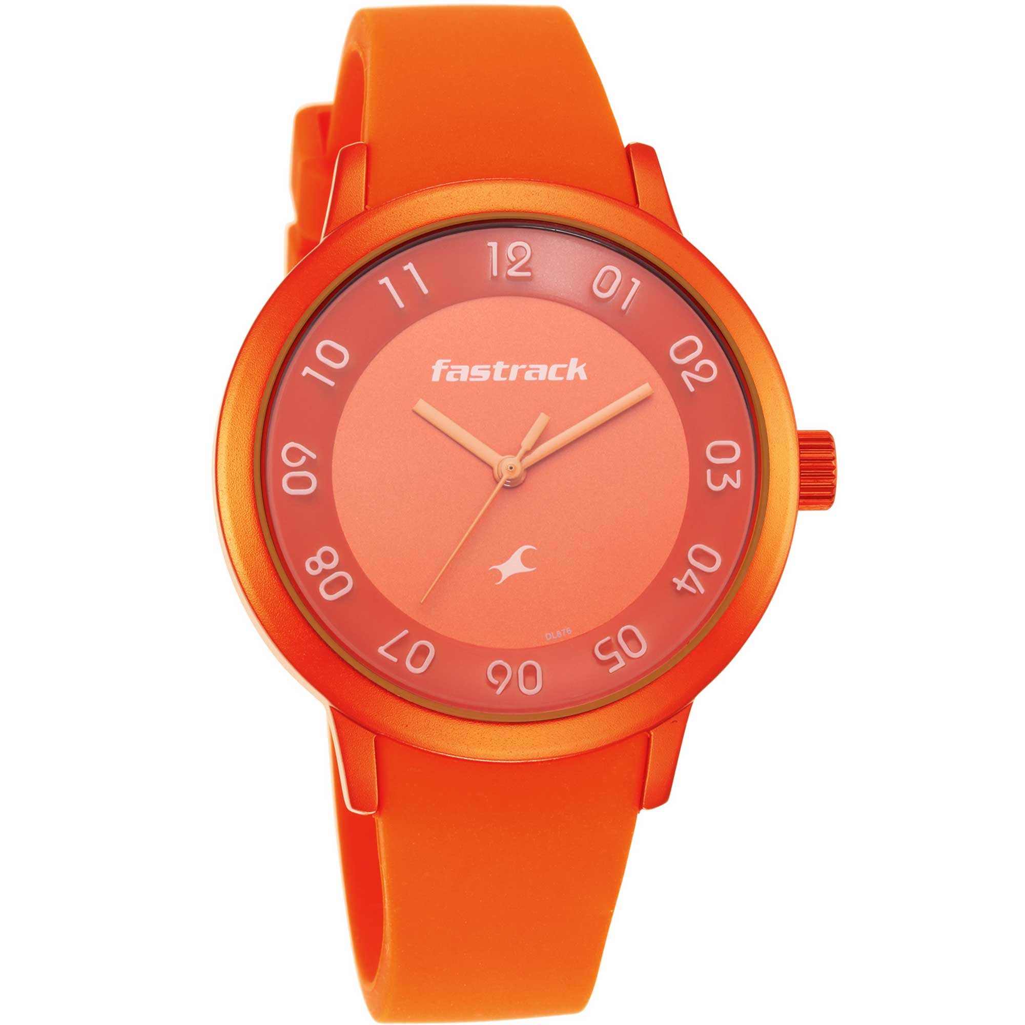Fastrack Pop Orange Dial Silicone Strap Analog Watch for Women