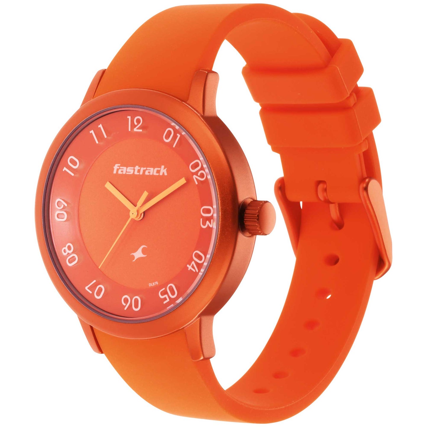 Fastrack Pop Orange Dial Silicone Strap Analog Watch for Women