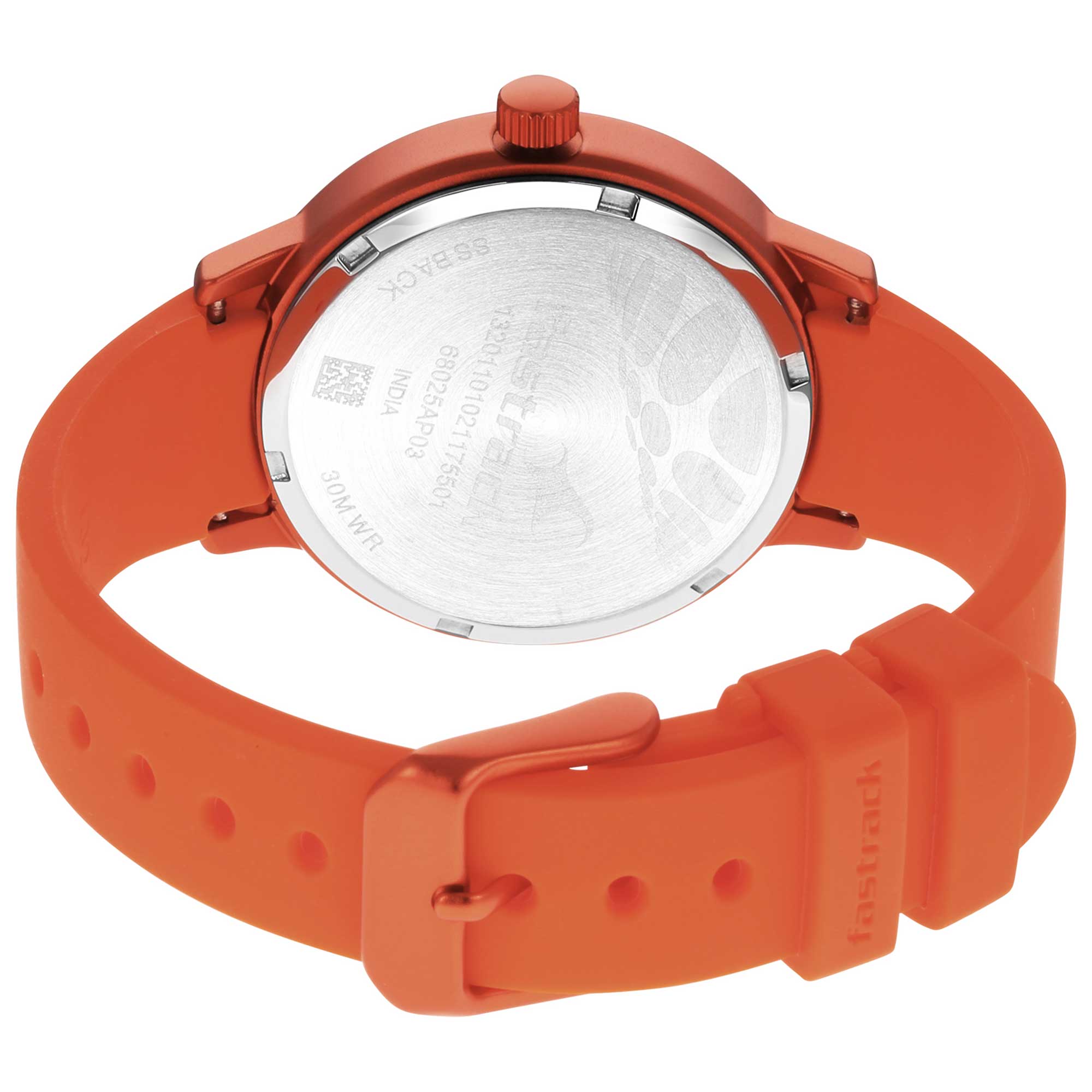Fastrack Pop Orange Dial Silicone Strap Analog Watch for Women