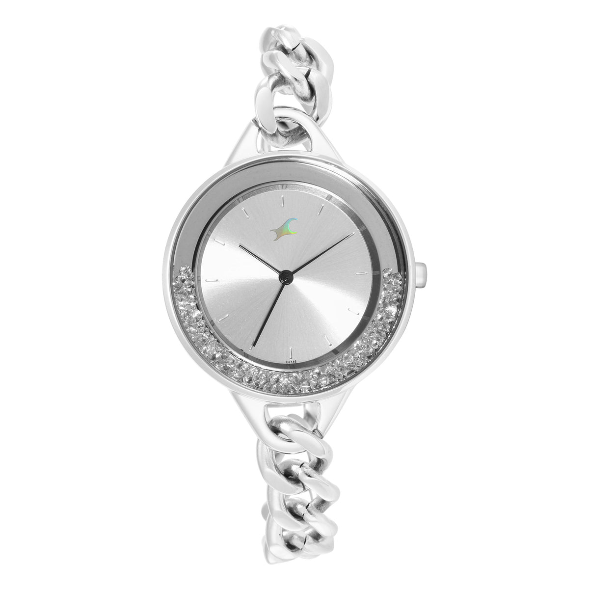 Glitch Silver Dial Silver Brass Strap Watch (68026SM01)