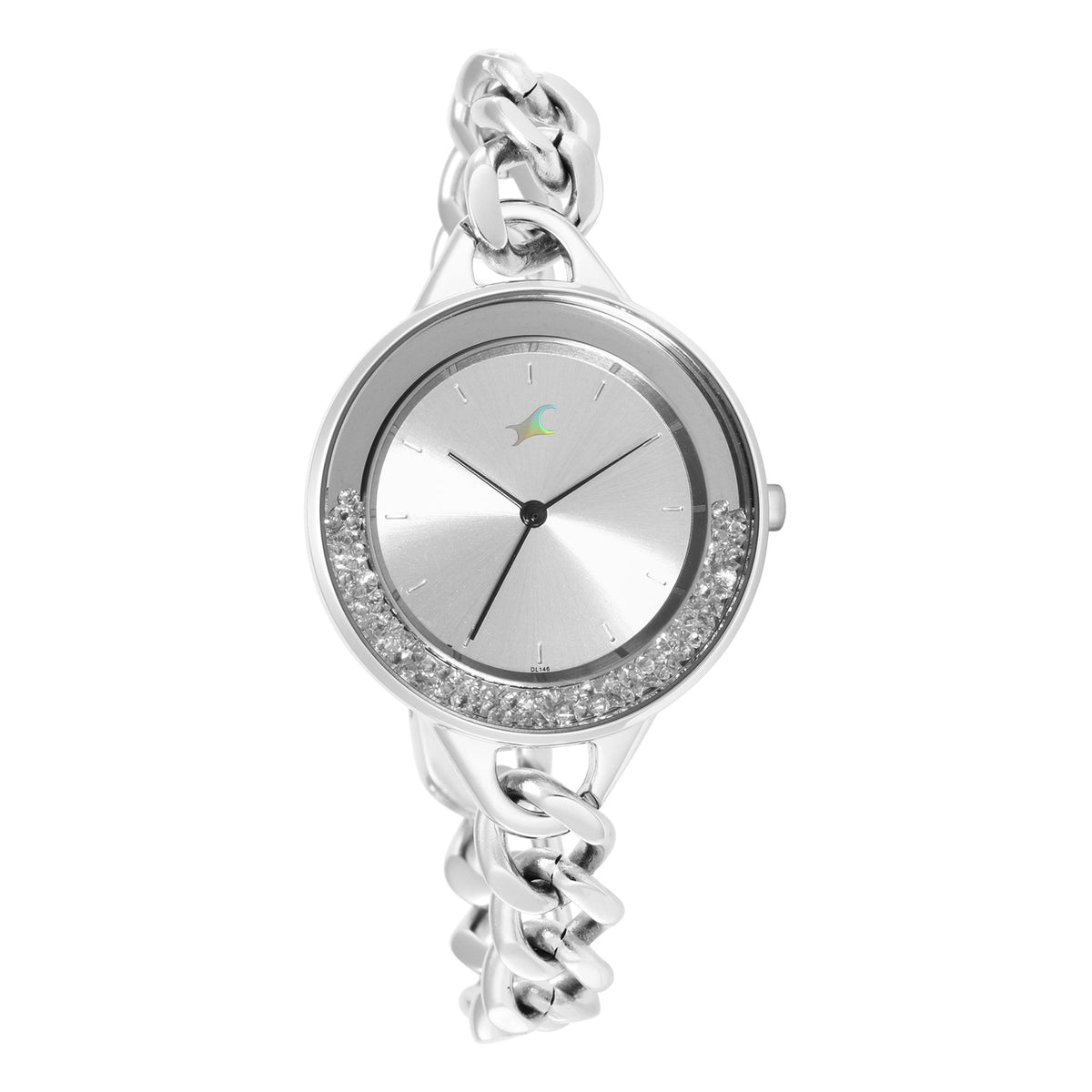 Glitch Silver Dial Silver Brass Strap Watch (68026SM01)