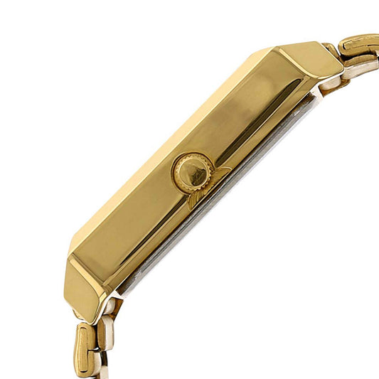 Sonata Champagne Rectangle Dial Gold Metal Strap Analog Watch for Men