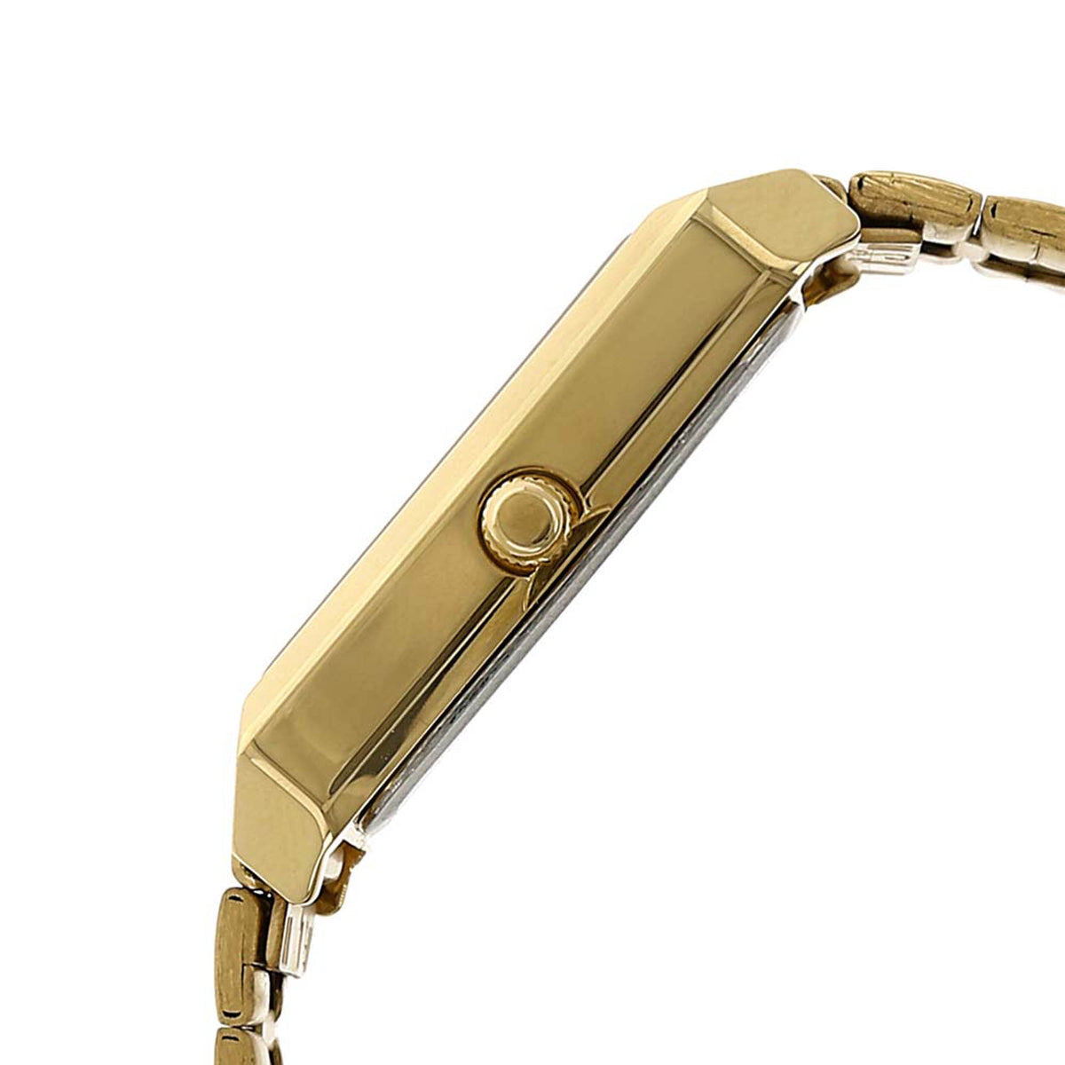 Sonata Black Rectangular Dial Gold Metal Strap Analog Watch for Men