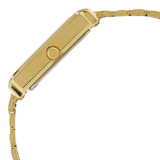 Sonata Champagne Rectangle Dial Gold Metal Strap Analog Watch for Men