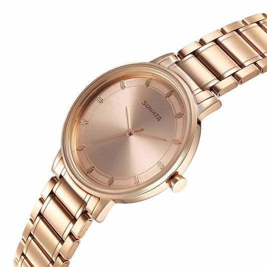 Sota Utsav Quartz Alog Champagne Dial Stainless Steel Strap Watch for Men (7131WM01)
