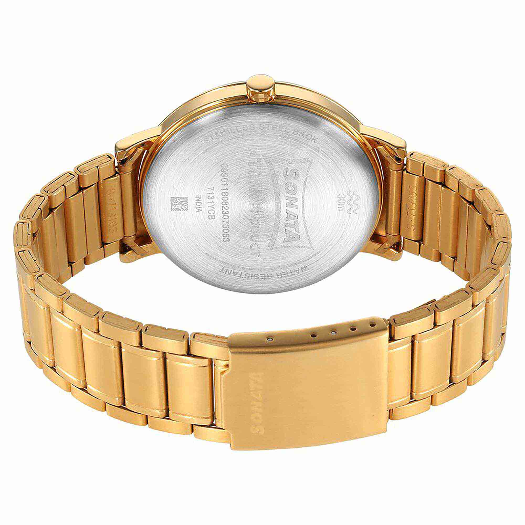 Sota Utsav Quartz Alog Silver Dial Stainless Steel Strap Watch for Men (7131YM02)