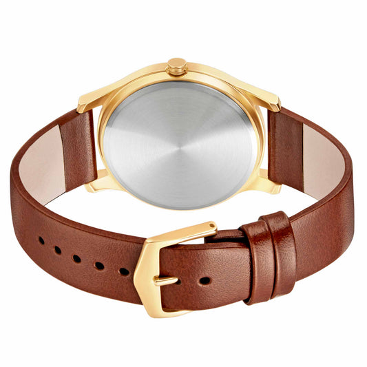 Sonata Quartz Analog White Dial Leather Strap Watch for Men