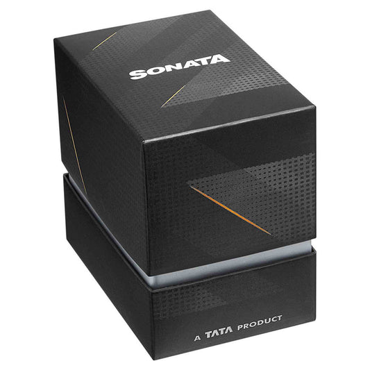 Sonata Black Dial Stainless Steel Strap Multifunction Watch for Men