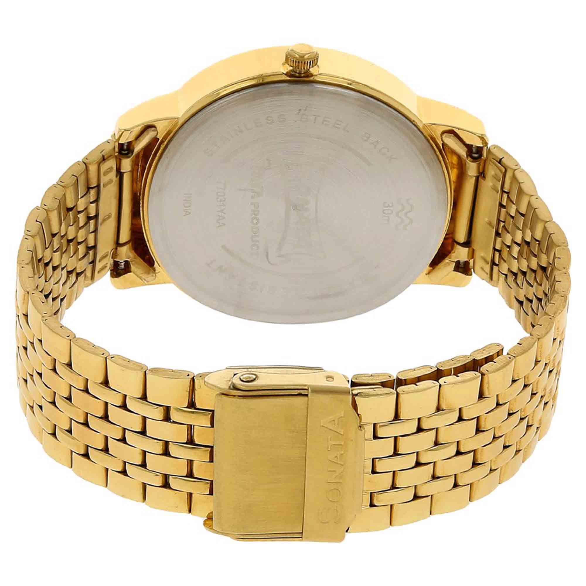 Sonata Strap Material Stainless Steel Dial Colour Champagne 77031YM04
