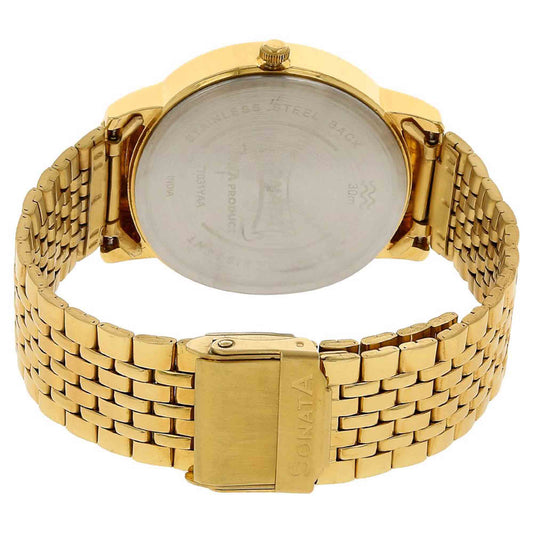 Sonata Strap Material Stainless Steel Dial Colour Champagne 77031YM04
