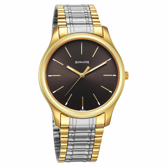 Sota Traditiol Essentials Quartz Alog Grey Dial Stainless Steel Strap Watch for Men (77082BM02)