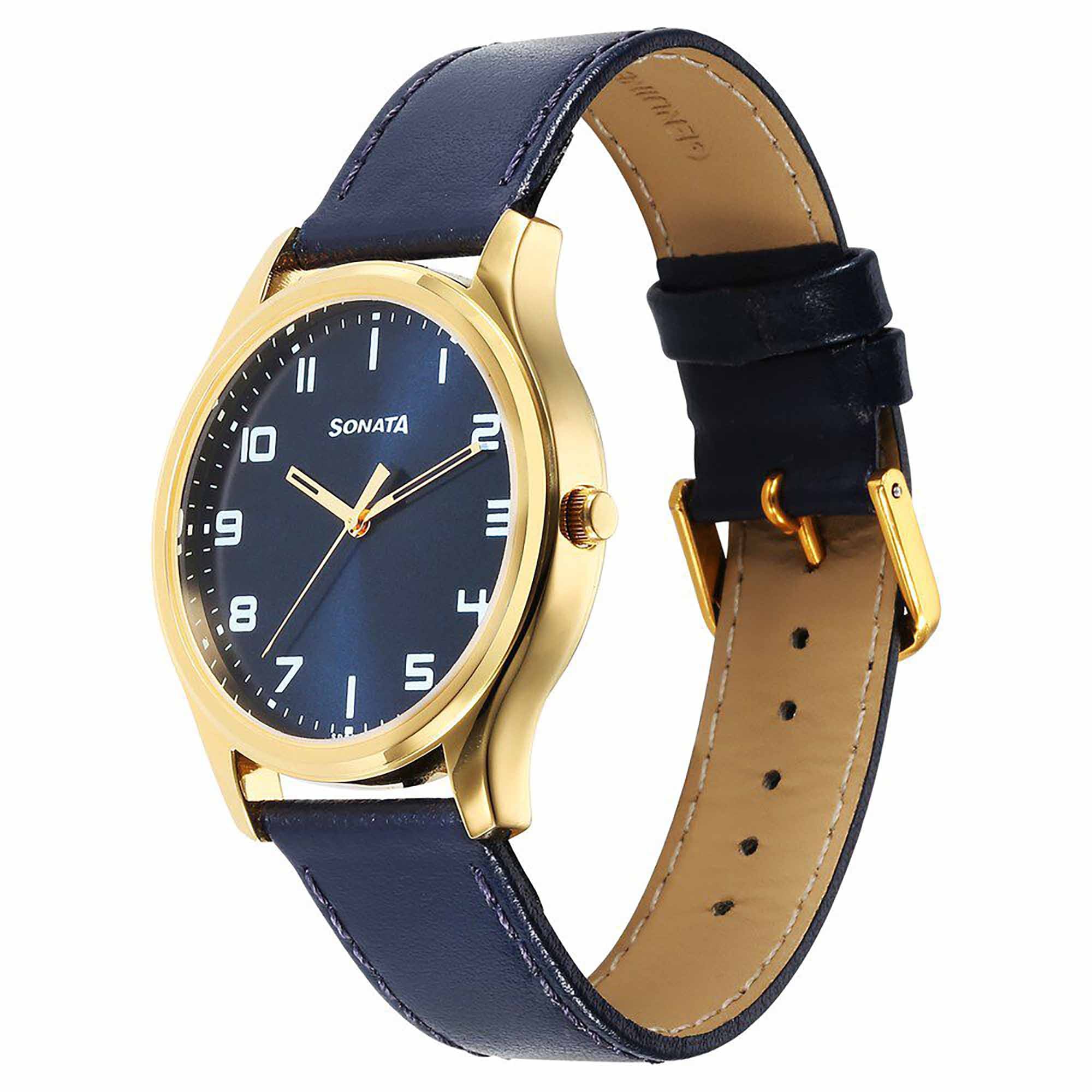 Sota Traditiol Essentials Quartz Alog Blue Dial Leather Strap Watch for Men (77082YL10)
