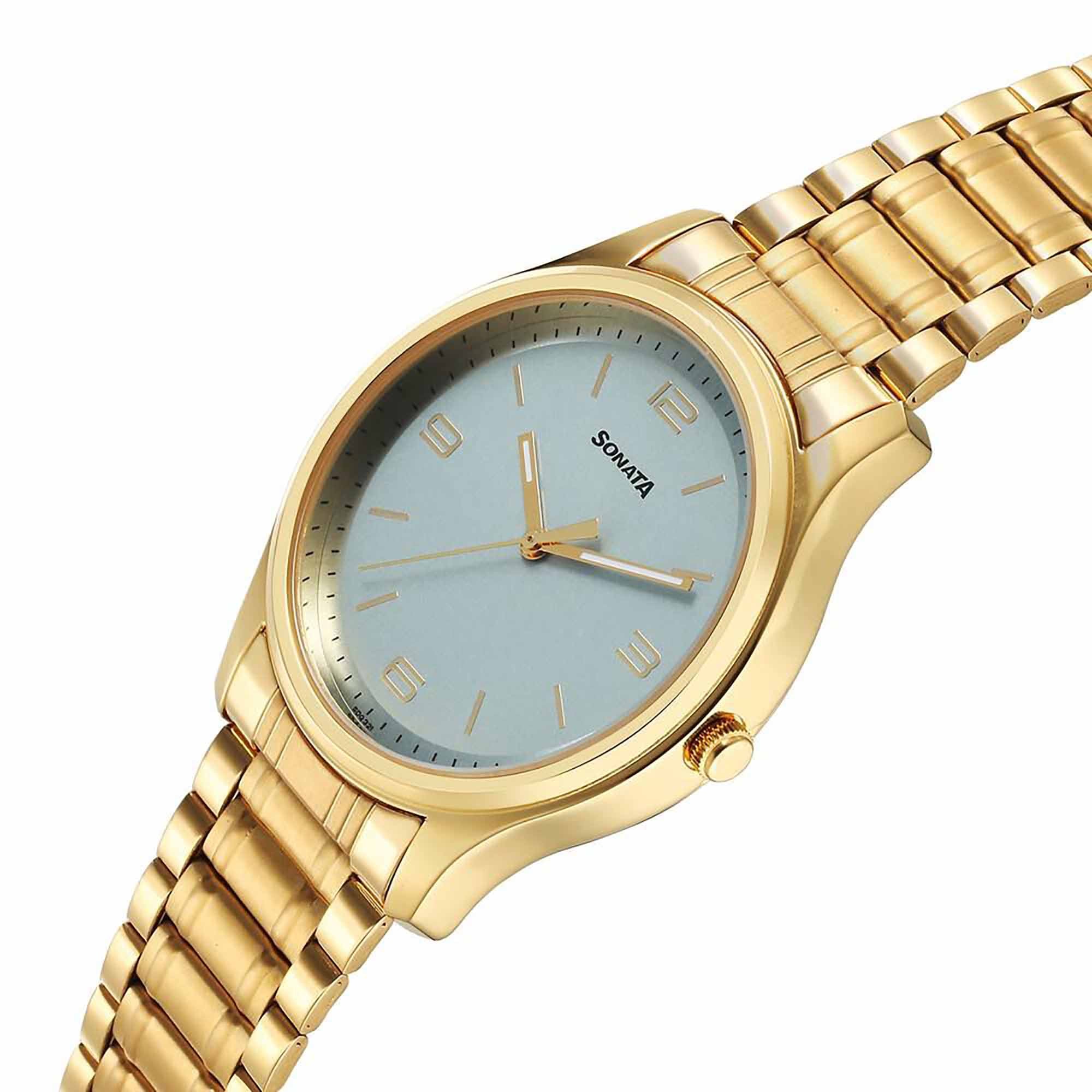 Sota Traditiol Essentials Quartz Alog Blue Dial Stainless Steel Strap Watch for Men (77082YM12)