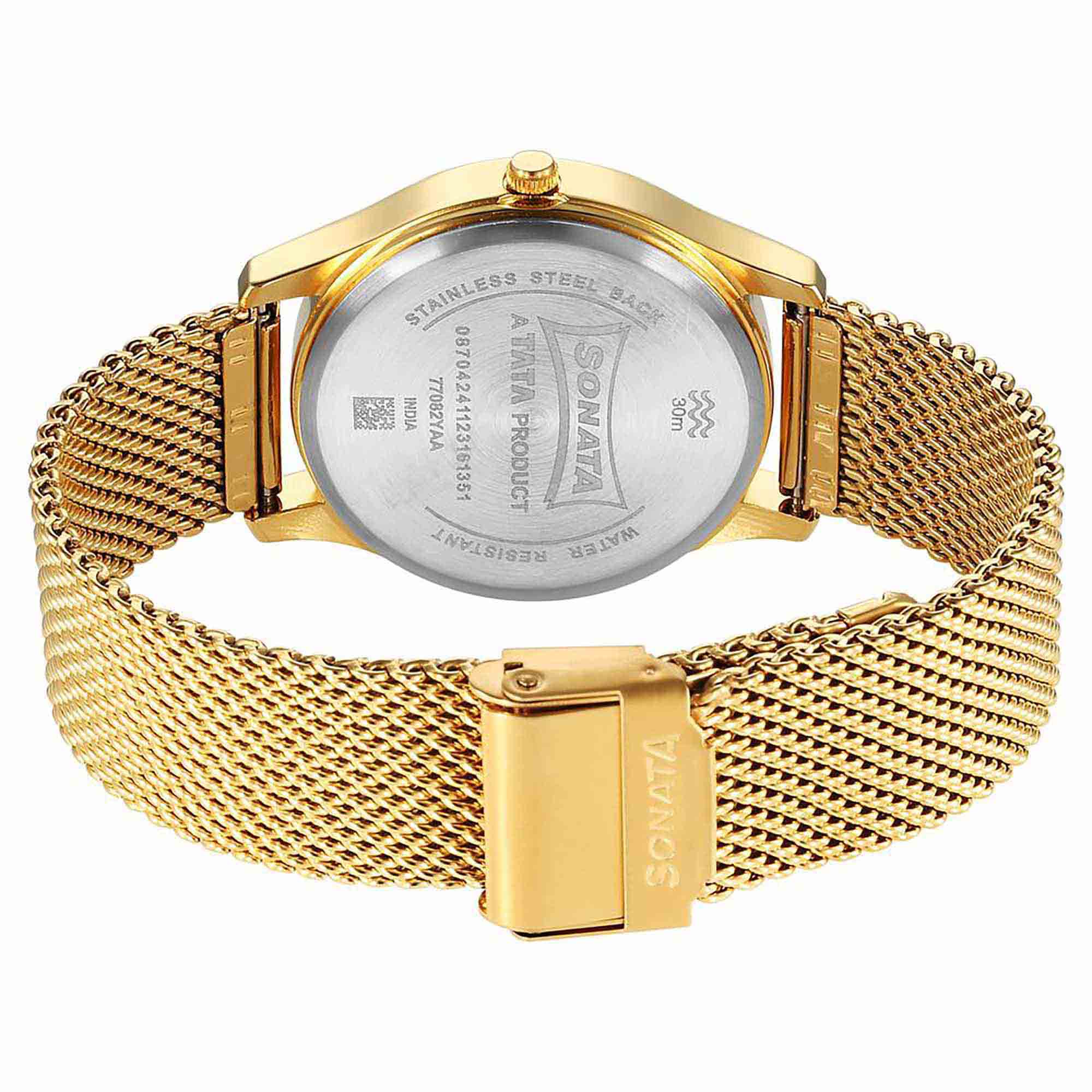 Sota Traditiol Essentials Quartz Alog Champagne Dial Stainless Steel Strap Watch for Men (77082YM13)