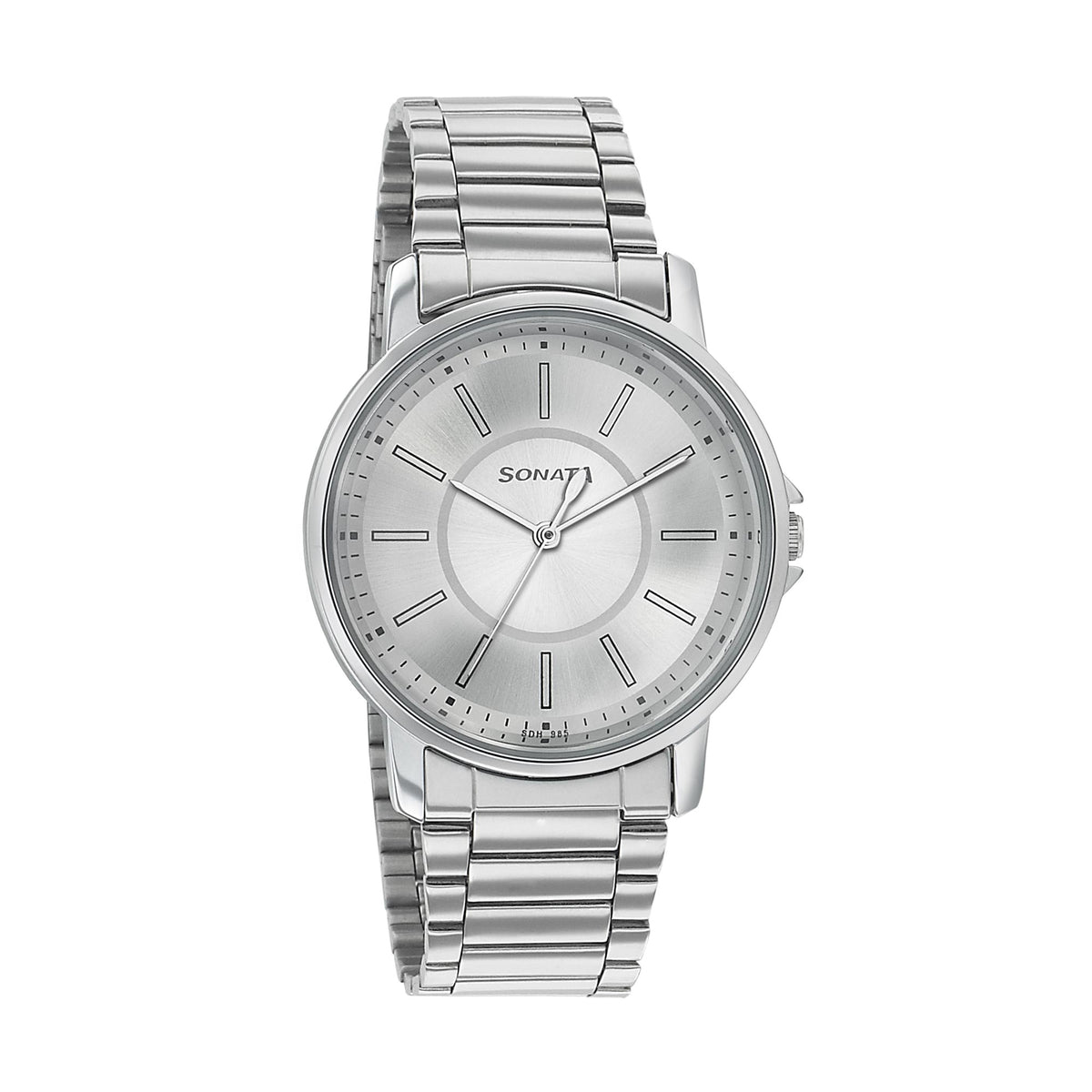 Sonata Silver Dial Stainless Steel Strap Analog Watch for Men