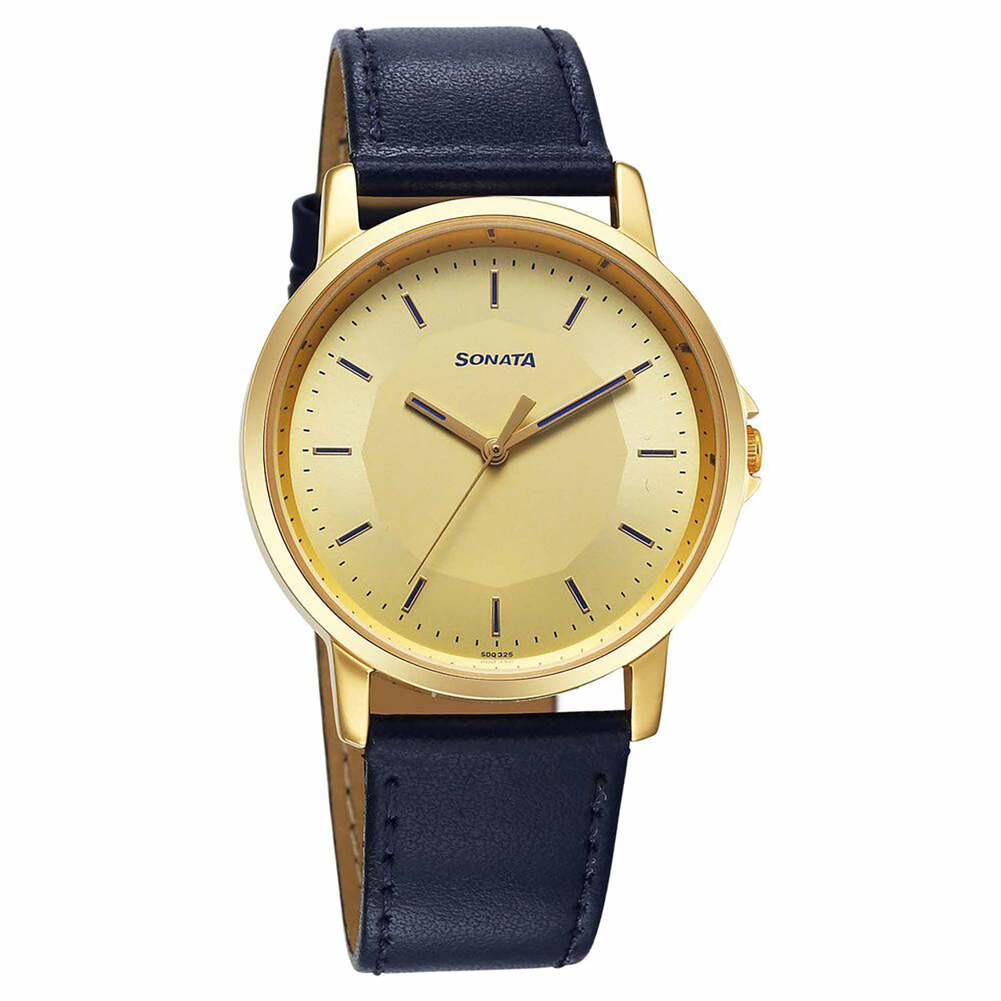 Sota Traditiol Essentials Quartz Alog Champagne Dial Leather Strap Watch for Men (77083YL03)