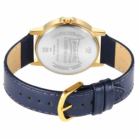 Sota Traditiol Essentials Quartz Alog Champagne Dial Leather Strap Watch for Men (77083YL03)