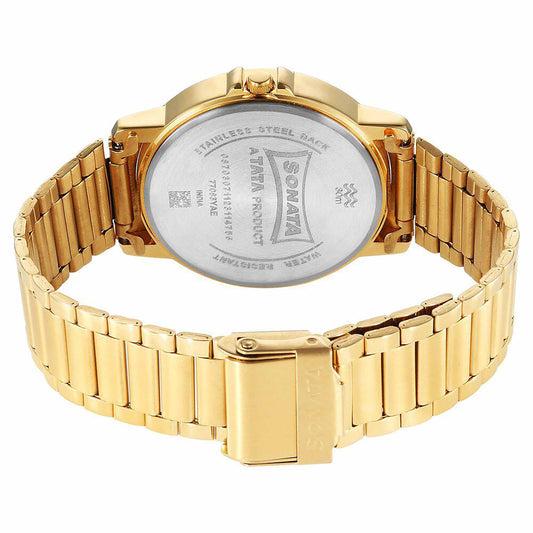 Sota Traditiol Essentials Quartz Alog Champagne Dial Stainless Steel Strap Watch for Men (77083YM05)