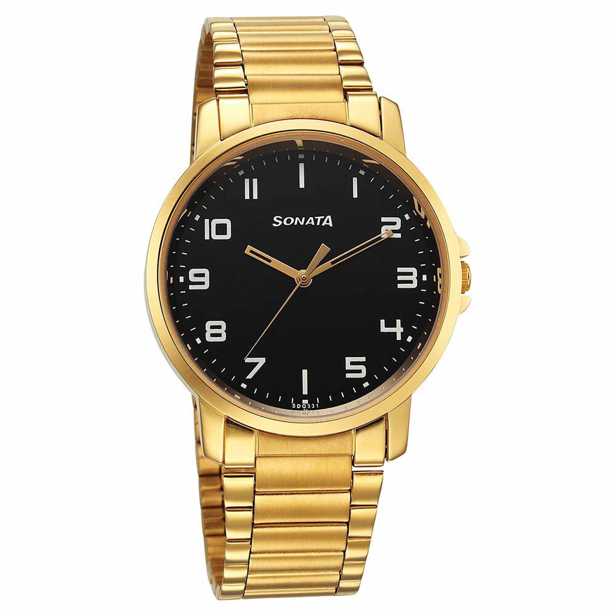 Sota Traditiol Essentials Quartz Alog Black Dial Stainless Steel Strap Watch for Men (77083YM07)