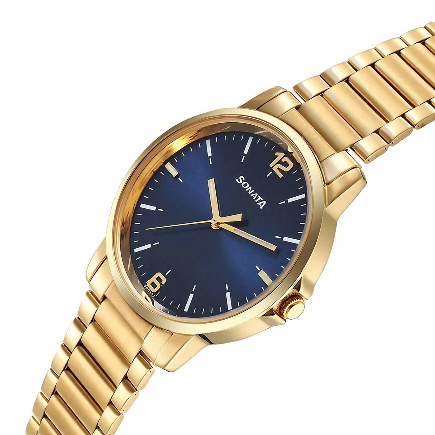 Sota Traditiol Essentials Quartz Alog Blue Dial Stainless Steel Strap Watch for Men (77083YM08)