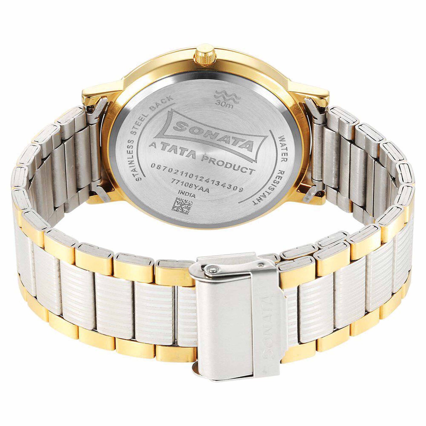 Sota Utsav Quartz Alog White Dial Stainless Steel Strap Watch for Men (77108BM05)