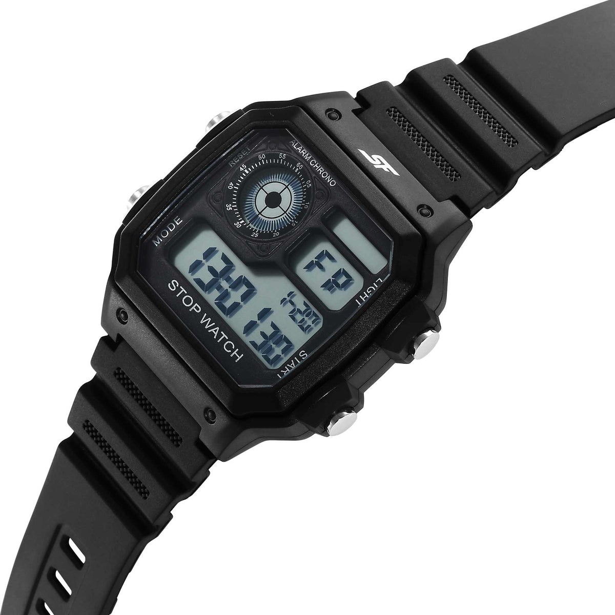 SF Hexa Digital Dial Unisex Watch With Polyurethane Strap