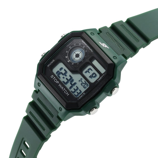 SF Hexa Digital Dial Unisex Watch With Polyurethane Strap