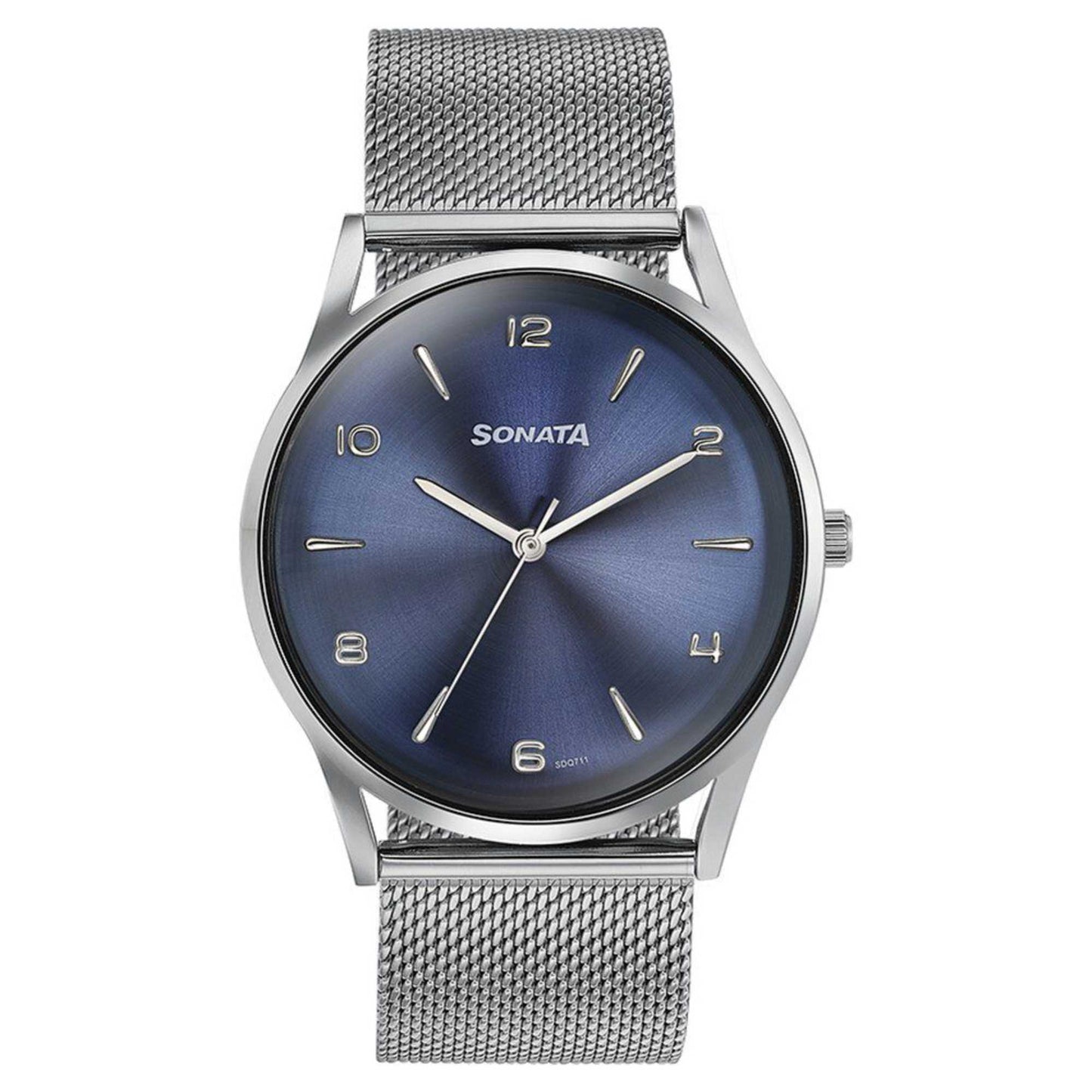 Sota Quartz Alog Blue Dial Silver Stainless Steel Strap Watch For Men (77140SM01)