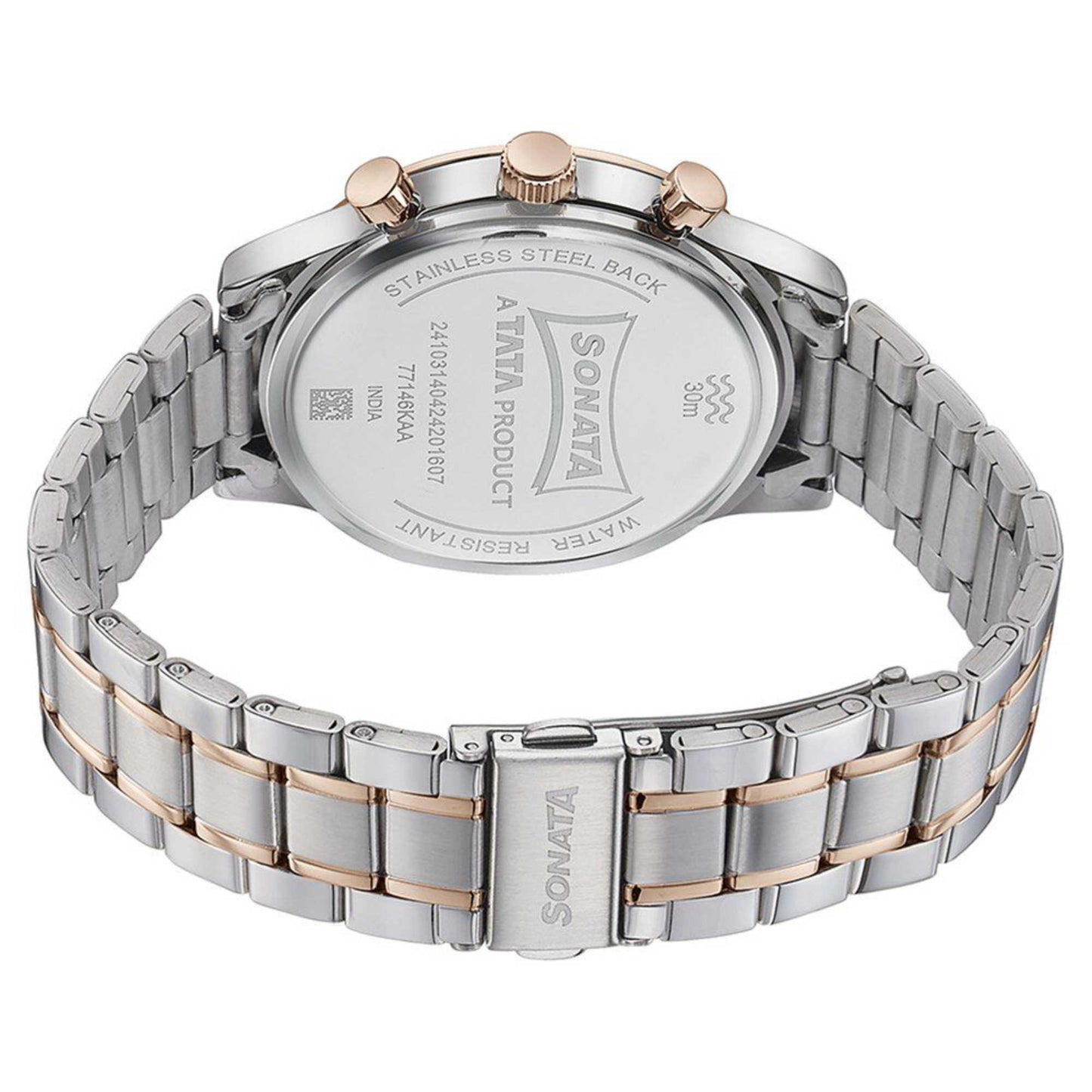 Sota Quartz Multifunction Pink Dial Two Toned Stainless Steel Strap Watch For Men (77146KM01)