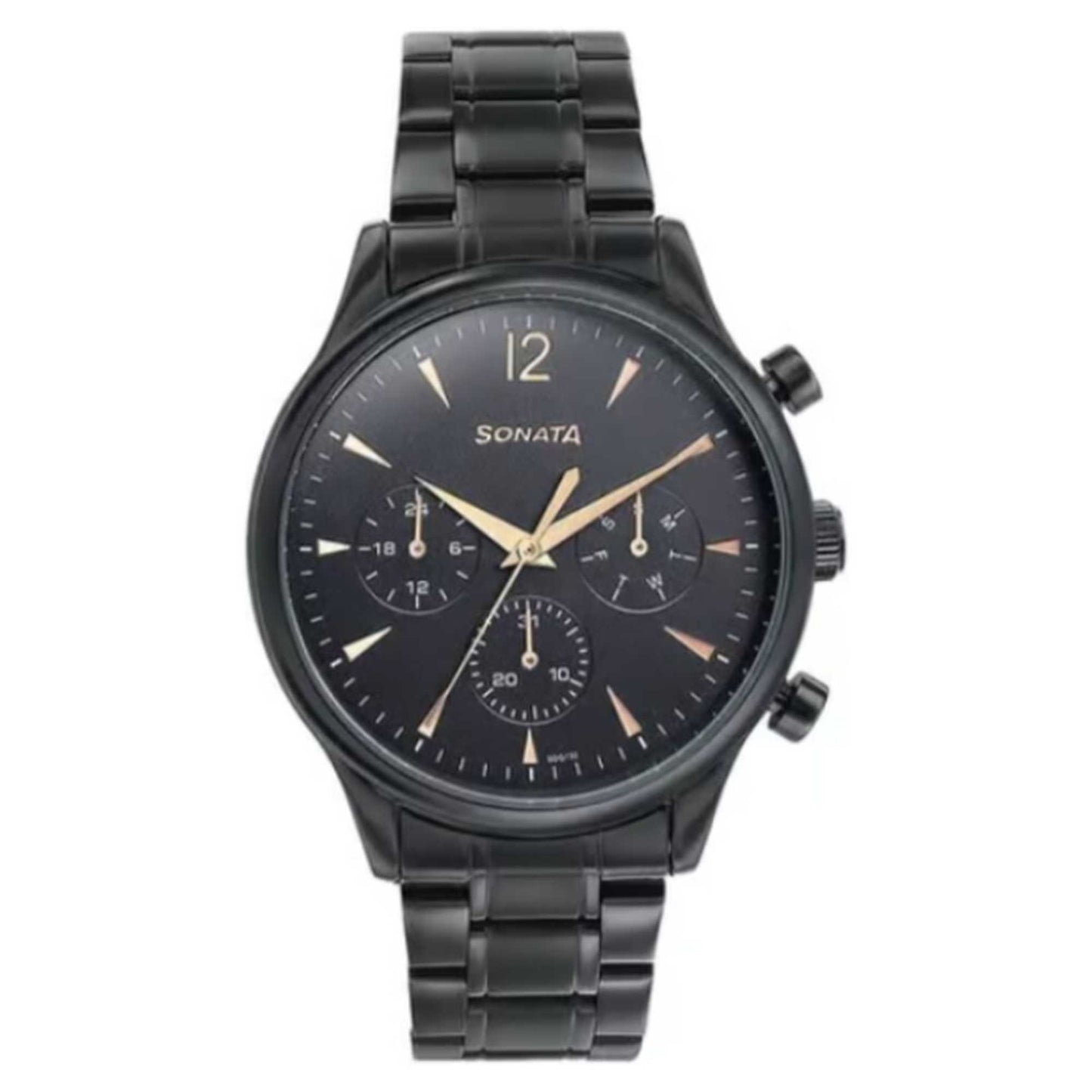 Sota Wedding Edit Quartz Multifunction Black Dial Stainless Steel Strap Watch For Men (77146NM01)