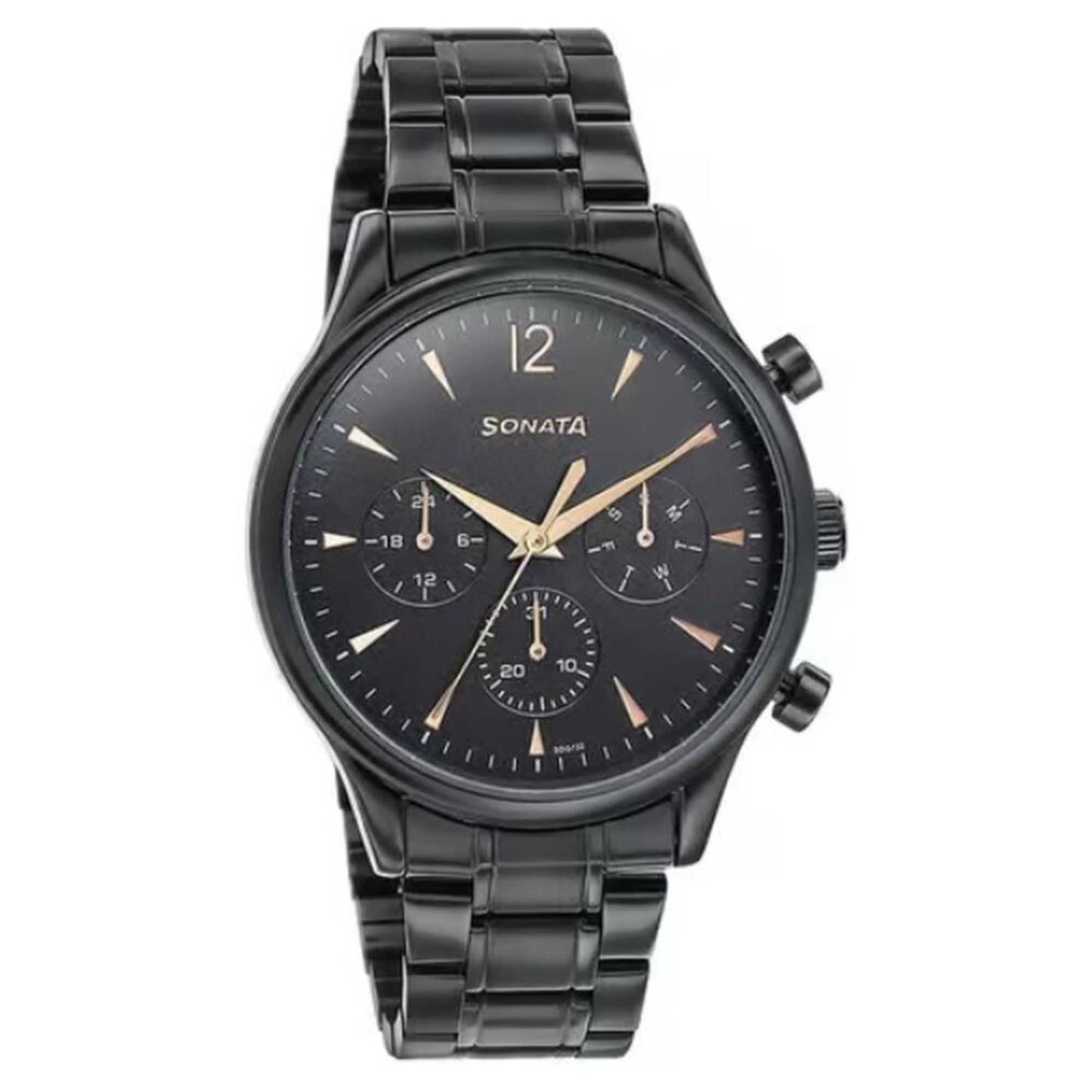 Sota Wedding Edit Quartz Multifunction Black Dial Stainless Steel Strap Watch For Men (77146NM01)