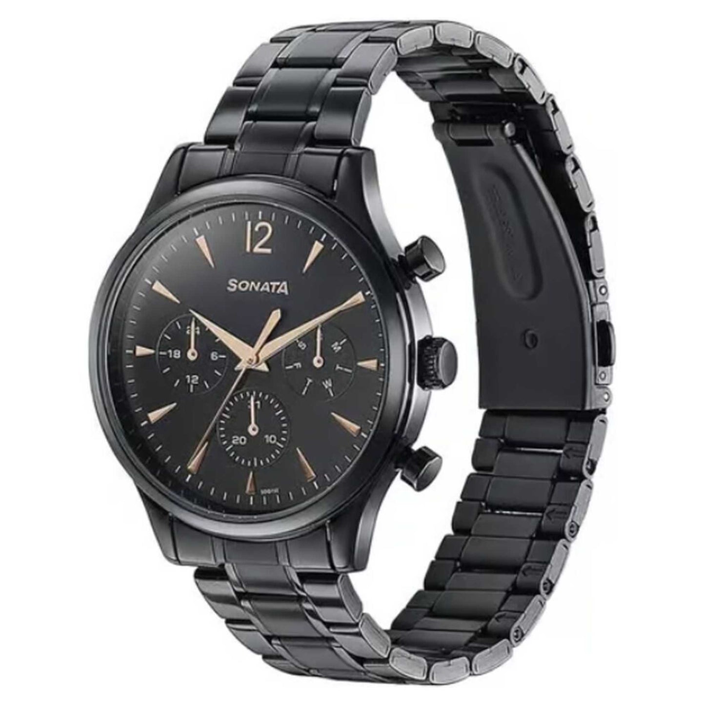 Sota Wedding Edit Quartz Multifunction Black Dial Stainless Steel Strap Watch For Men (77146NM01)