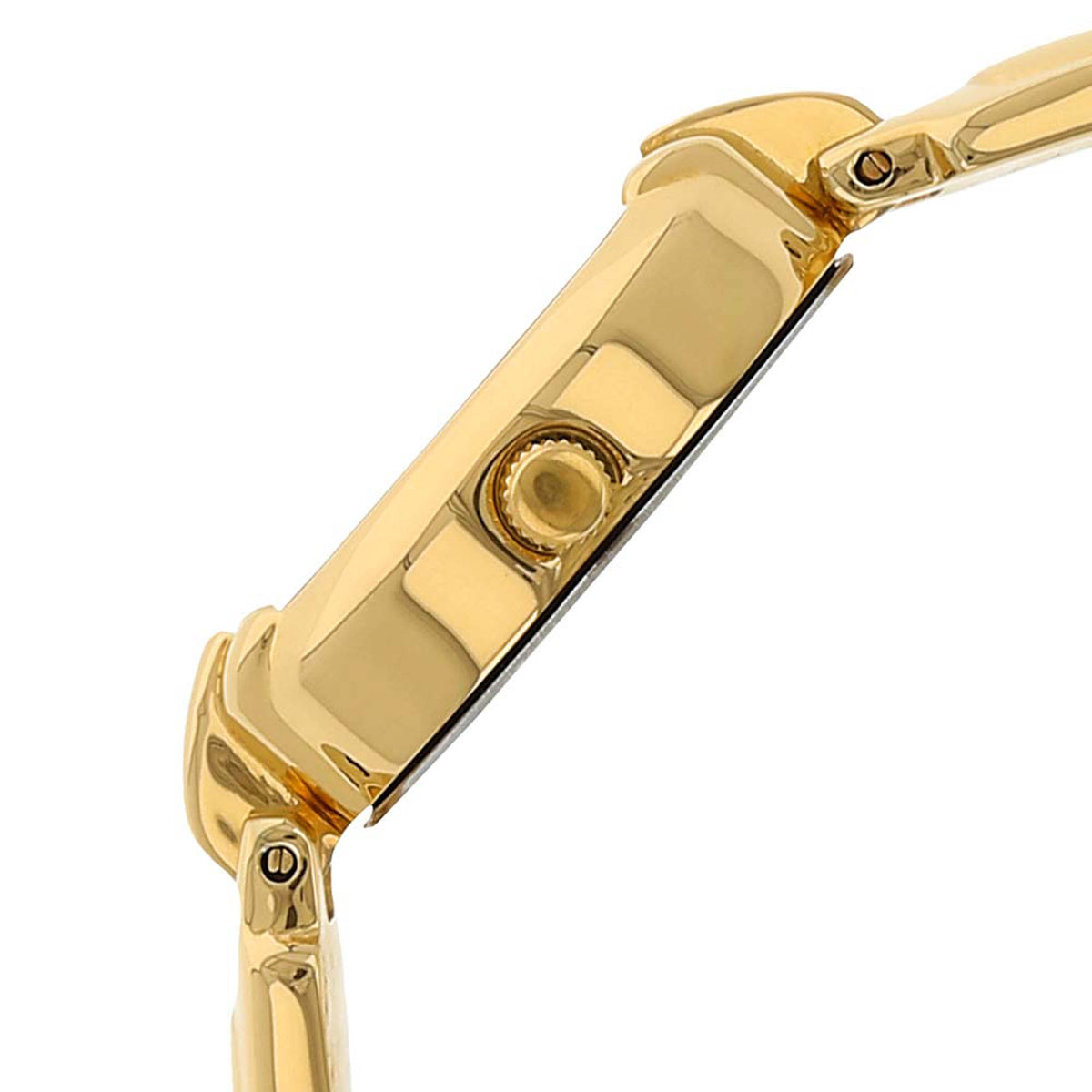 Sonata White Oval Dial Gold Metal Strap Analog Watch for Women