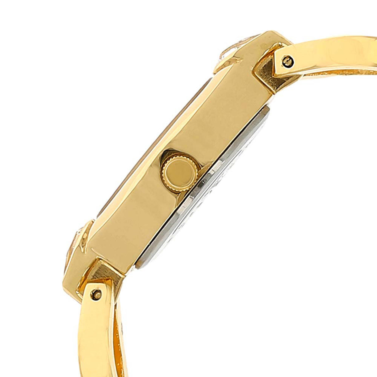 Sonata White Oval Dial Gold Metal Strap Analog Watch for Women