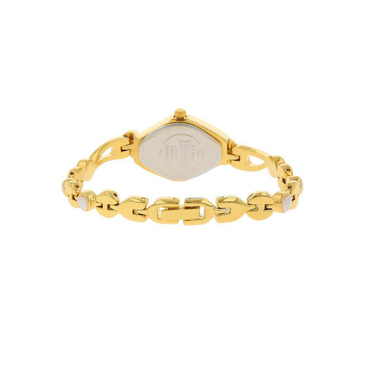Sonata Champagne Oval Dial Gold Metal Strap Analog Watch for Women