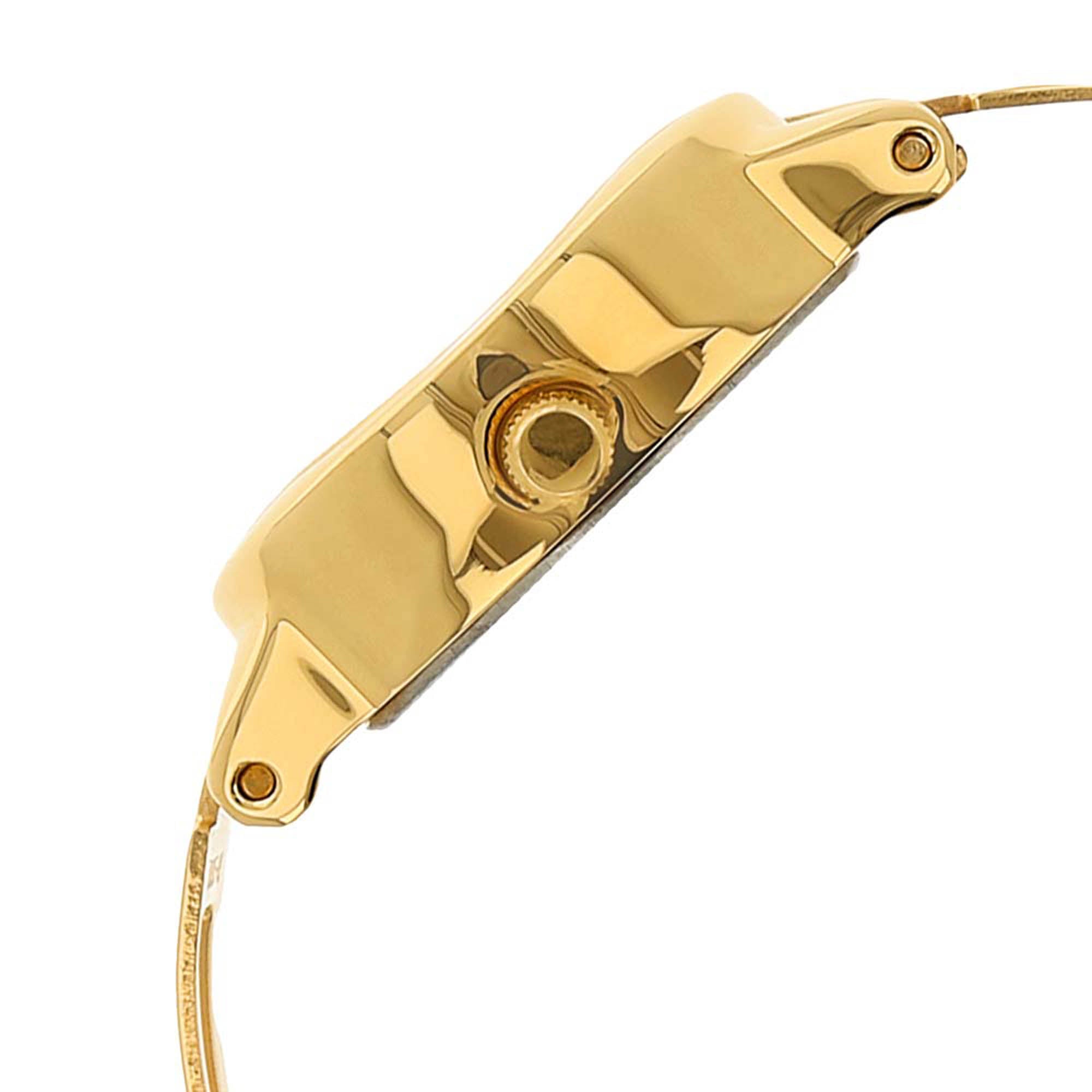Sonata White Oval Dial Gold Metal Strap Analog Watch for Women