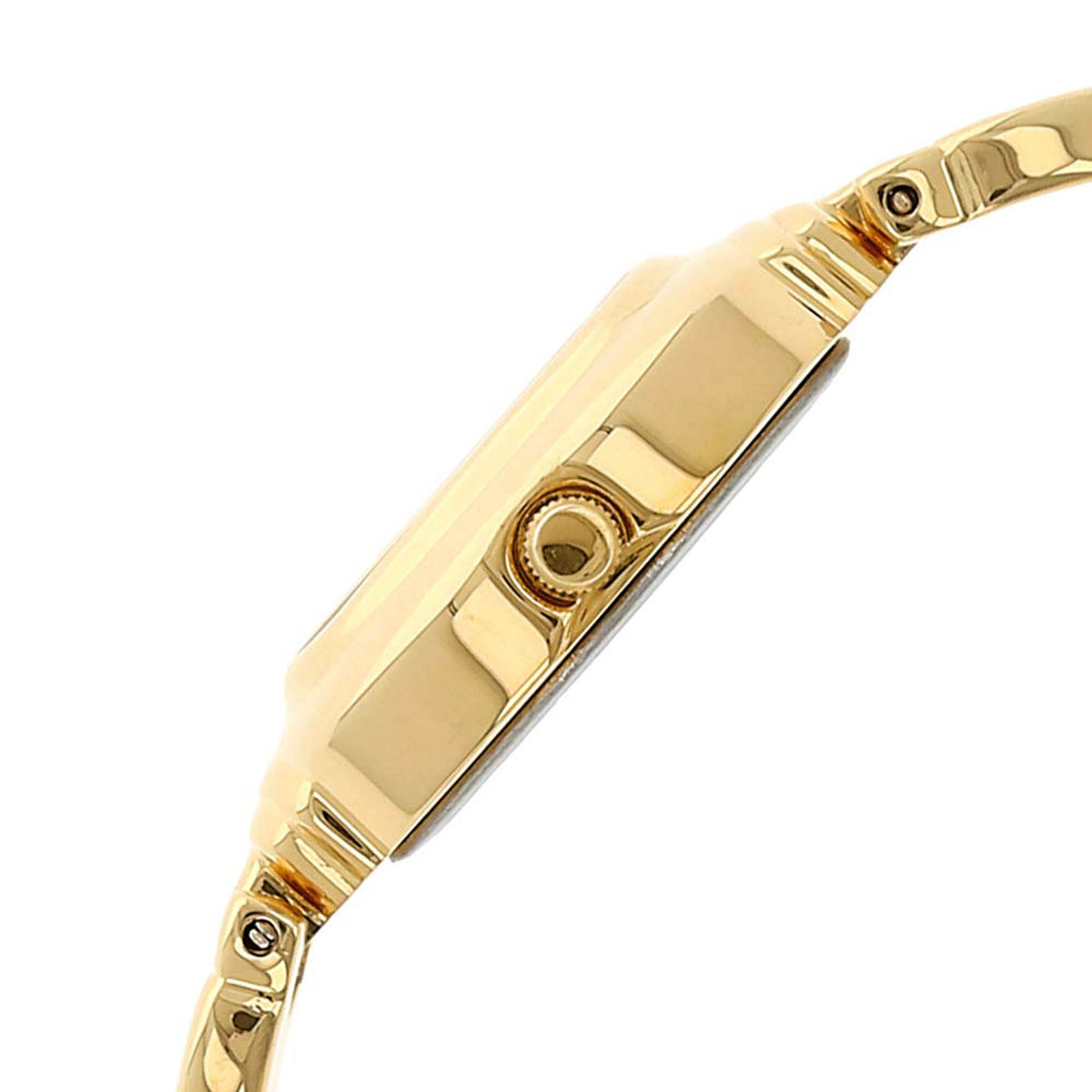 Sonata Silver Oval Dial Gold Metal Strap Analog Watch for Women
