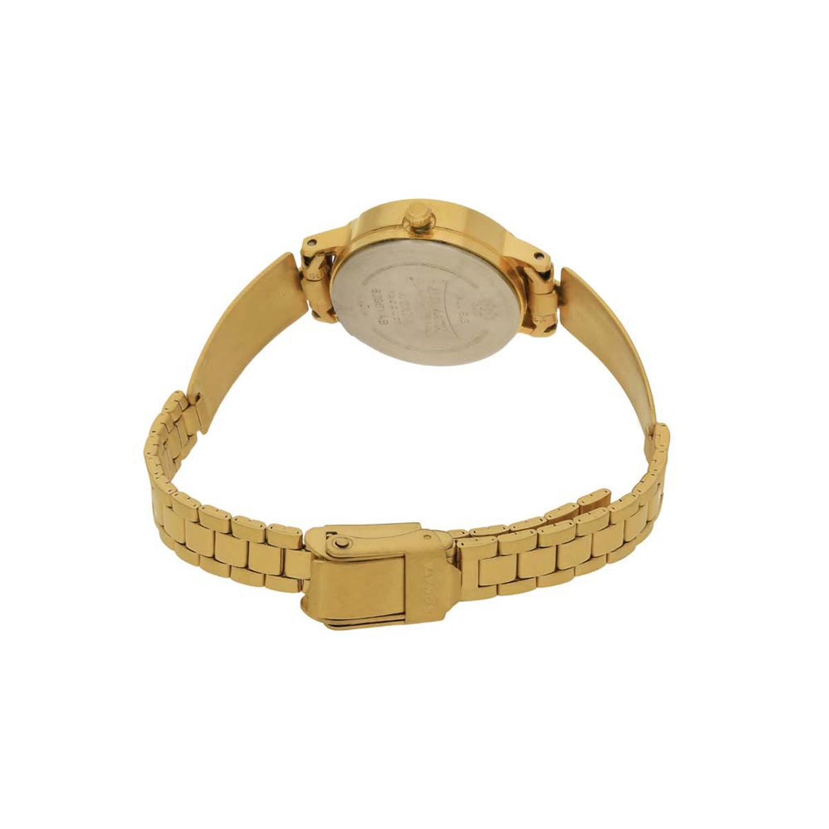 Sonata White Dial Gold Stainless Steel Strap Analog Watch for Women