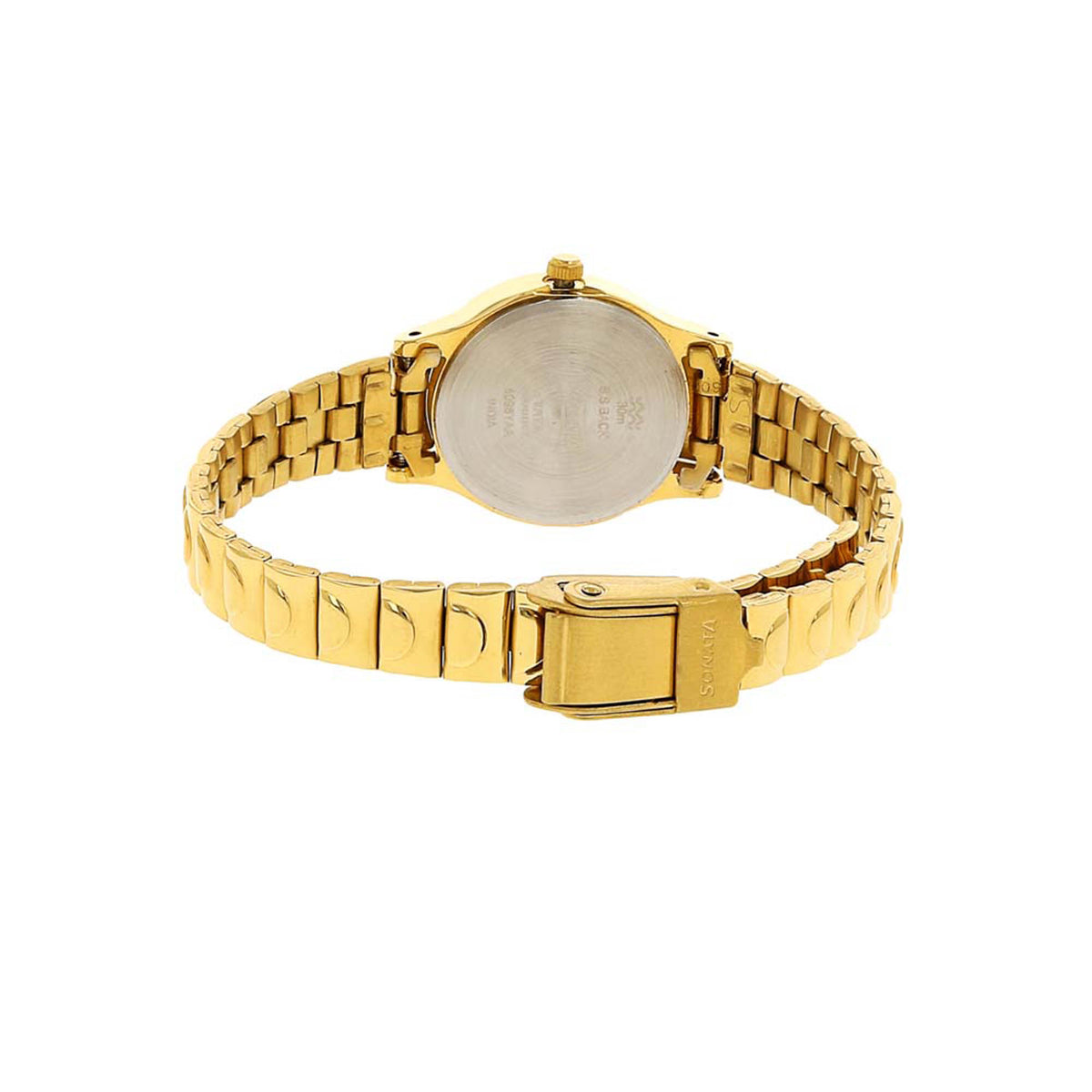 Sonata Champagne Dial Gold Stainless Steel Strap Analog Watch for Women