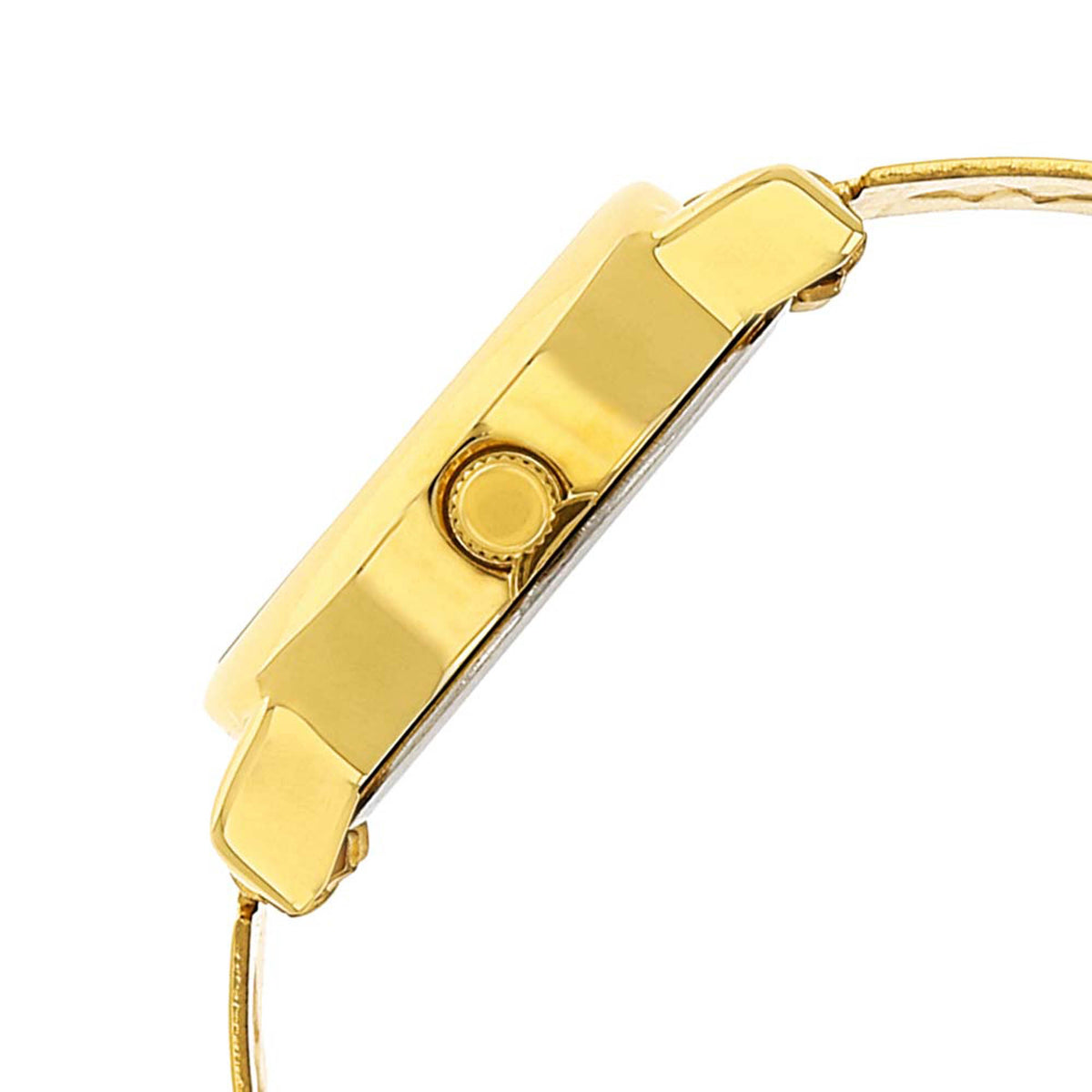 Sonata Champagne Oval Dial Gold Stainless Steel Strap Analog Watch for Women