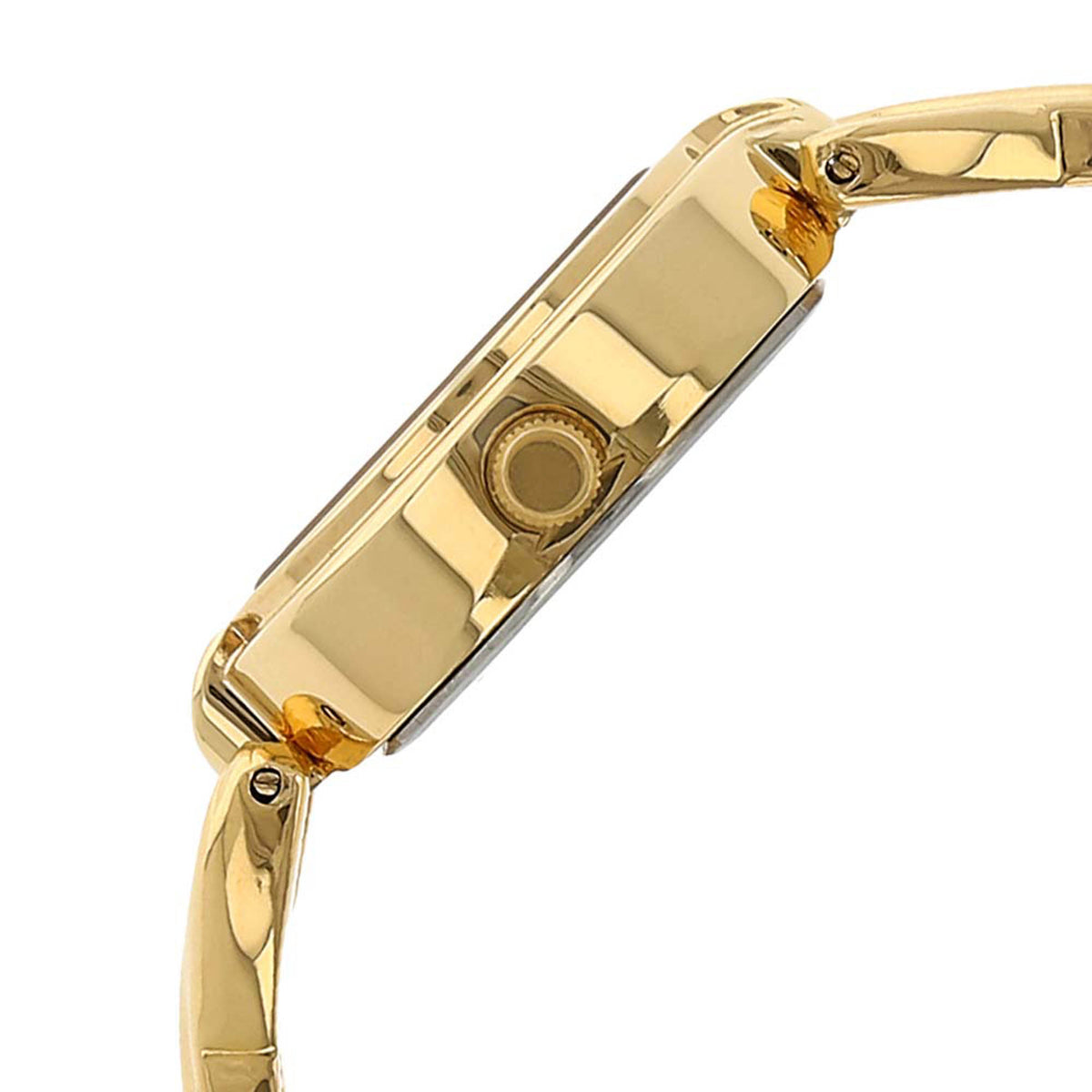 Sonata White Oval Dial Gold Metal Strap Analog Watch for Women