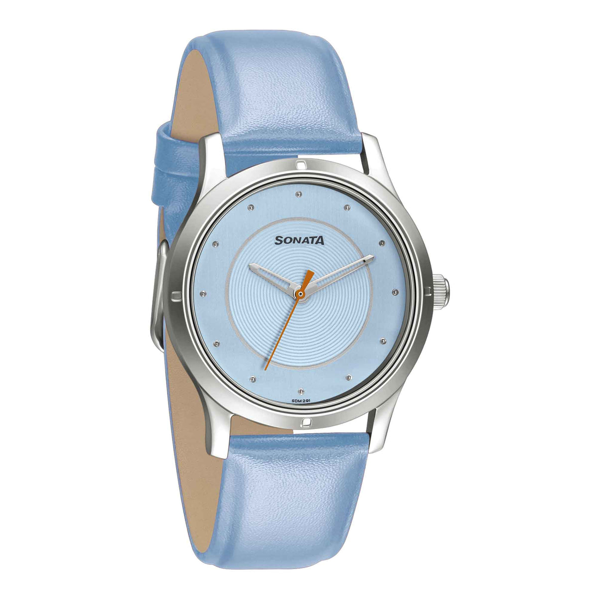 Sonata Blue Dial Leather Strap Analog Watch for Women